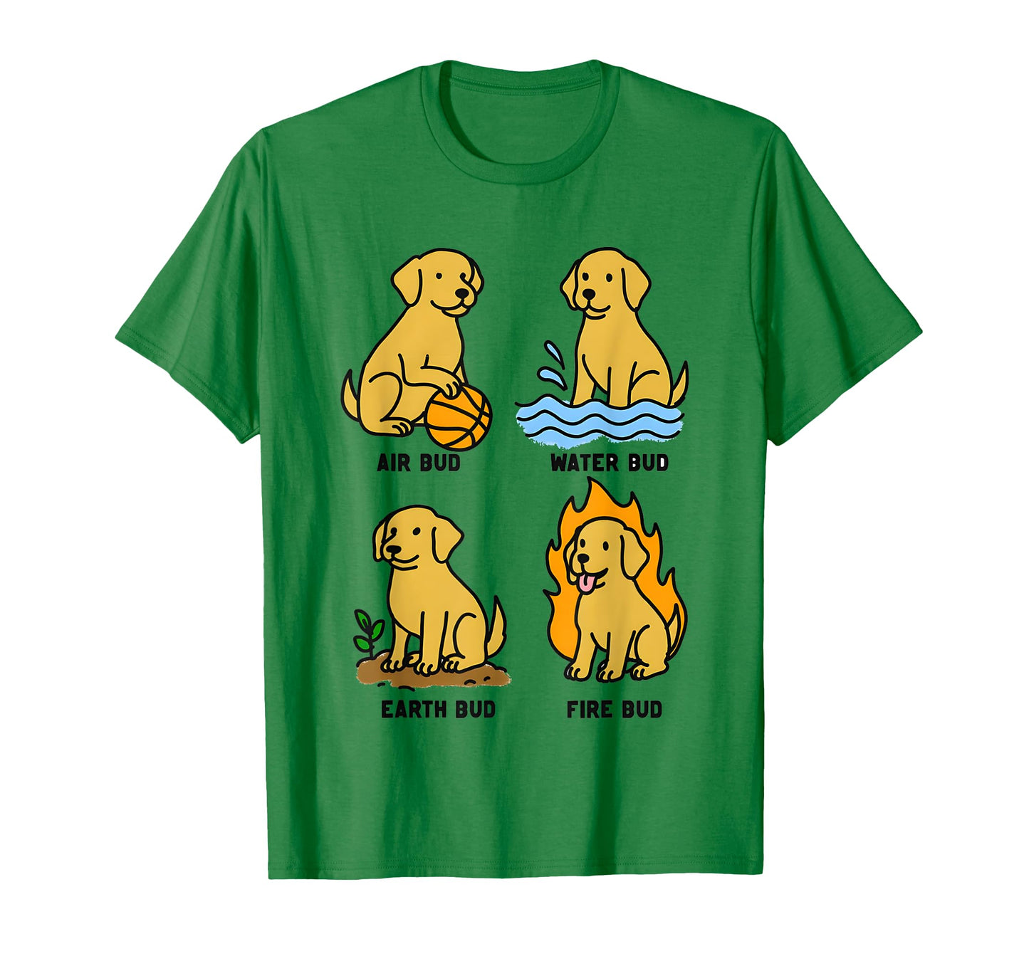 Elemental Bud Air Water Earth and Fire T-Shirt