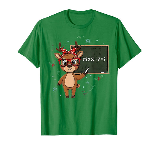 67 Meme Christmas Reindeer Funny 6 7 Teacher Men Women Kids T-Shirt