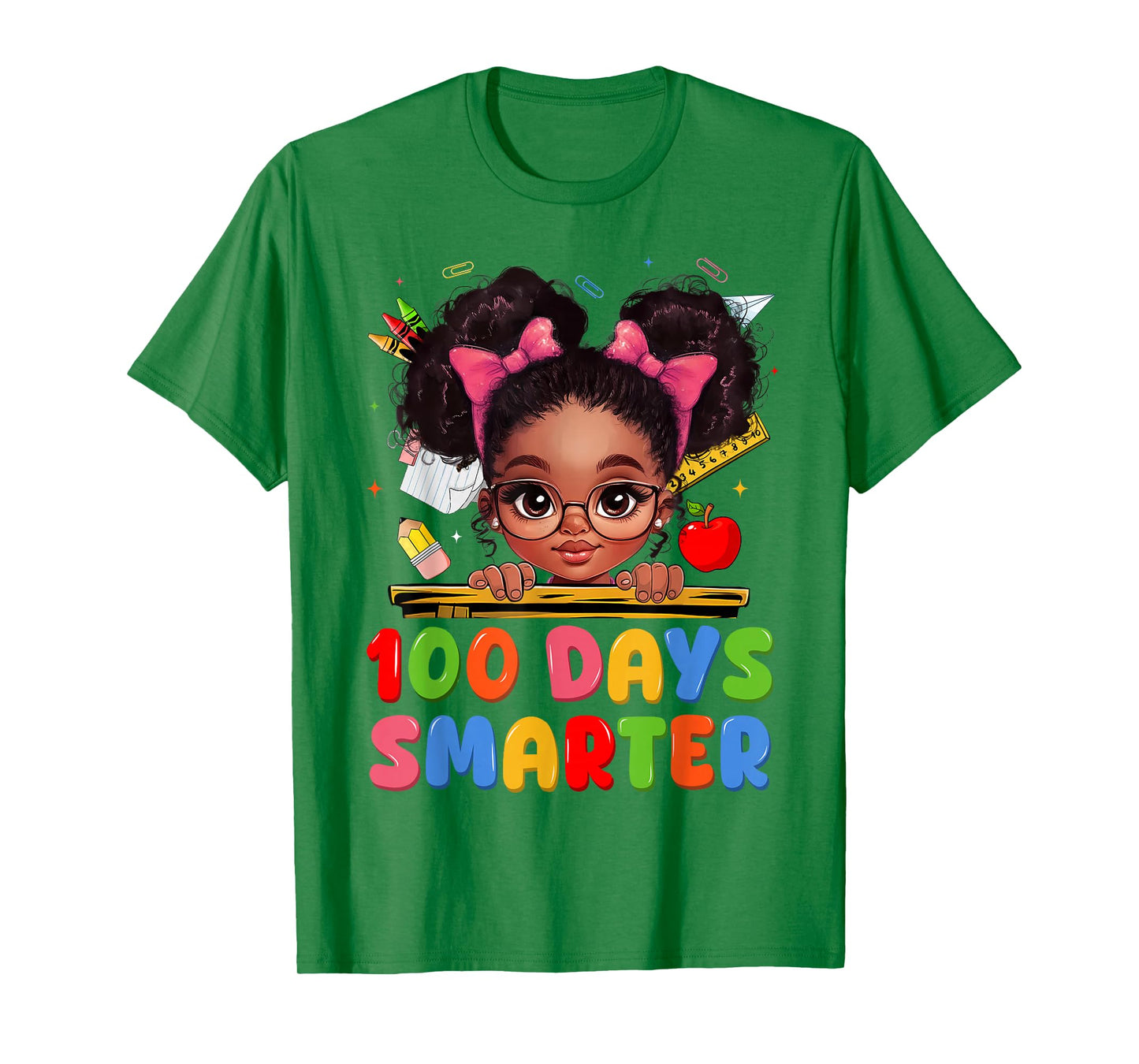 100 Days of School Shirt Black Girl Kids 100th Day of School T-Shirt