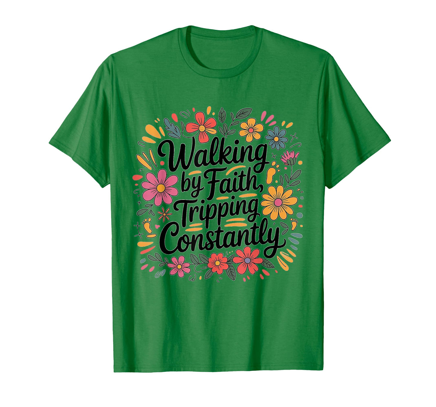 Walking by Faith Tripping Constantly Christian Couples Jesus T-Shirt