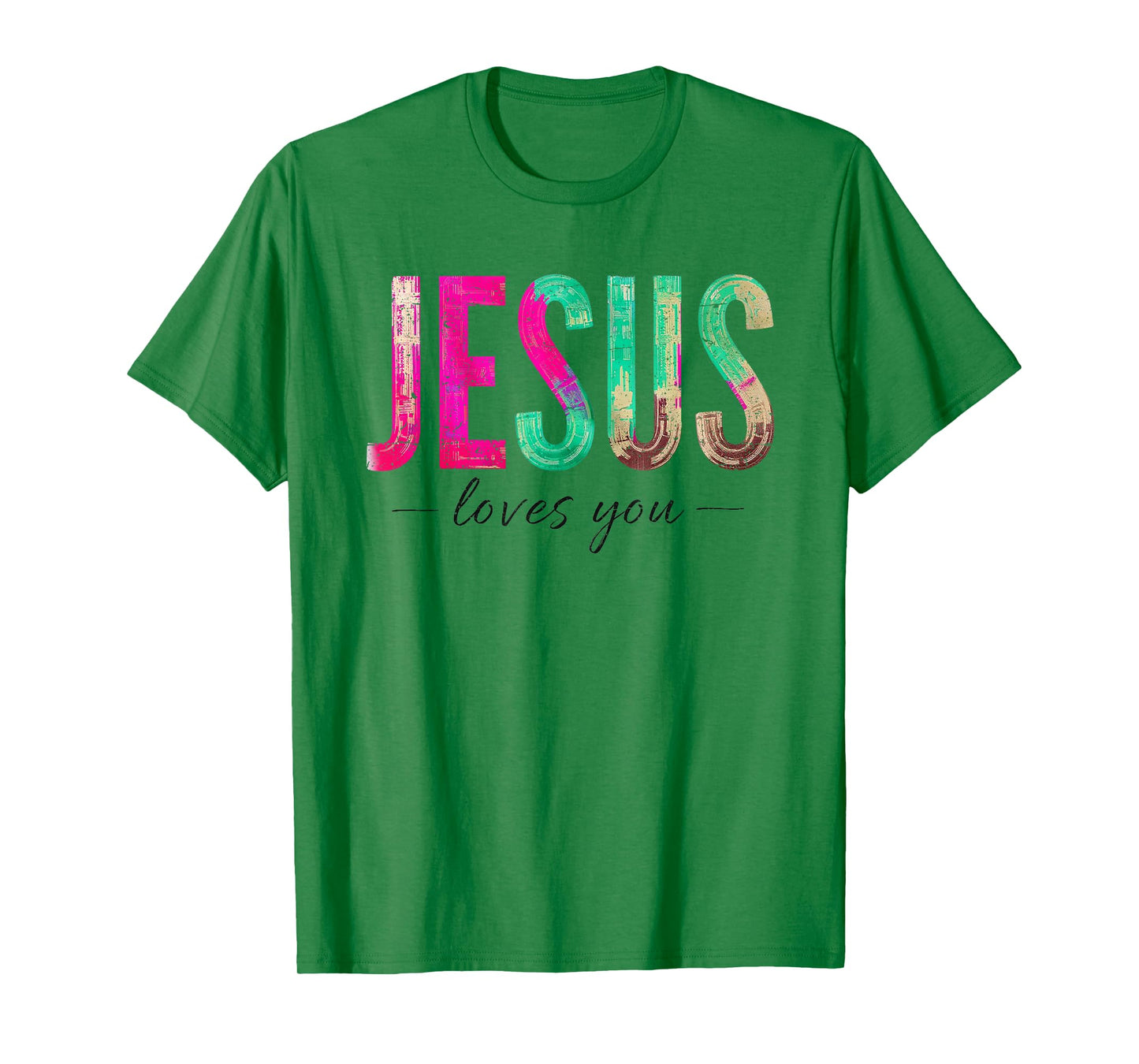 Jesus Loves You Retro Groovy Christian Faith Quote T-Shirt