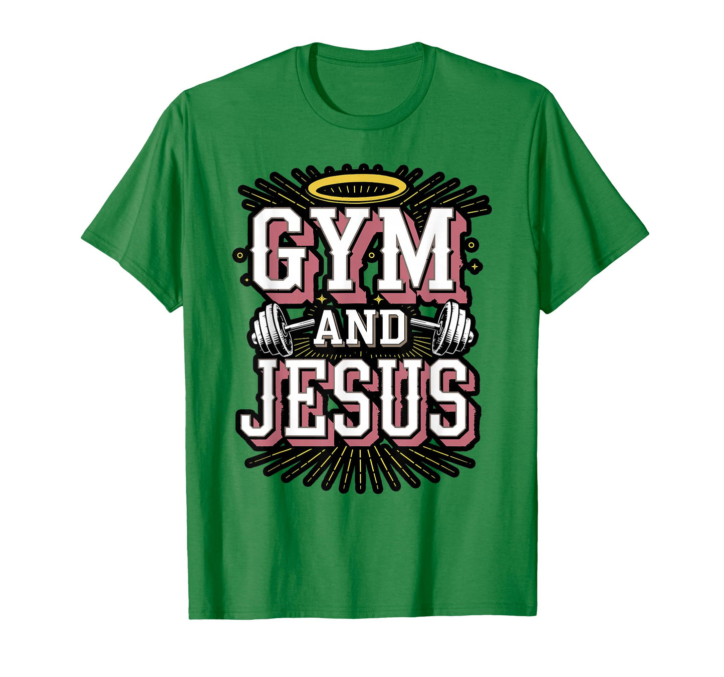 Gym and Jesus Faith Fitness Design T-Shirt