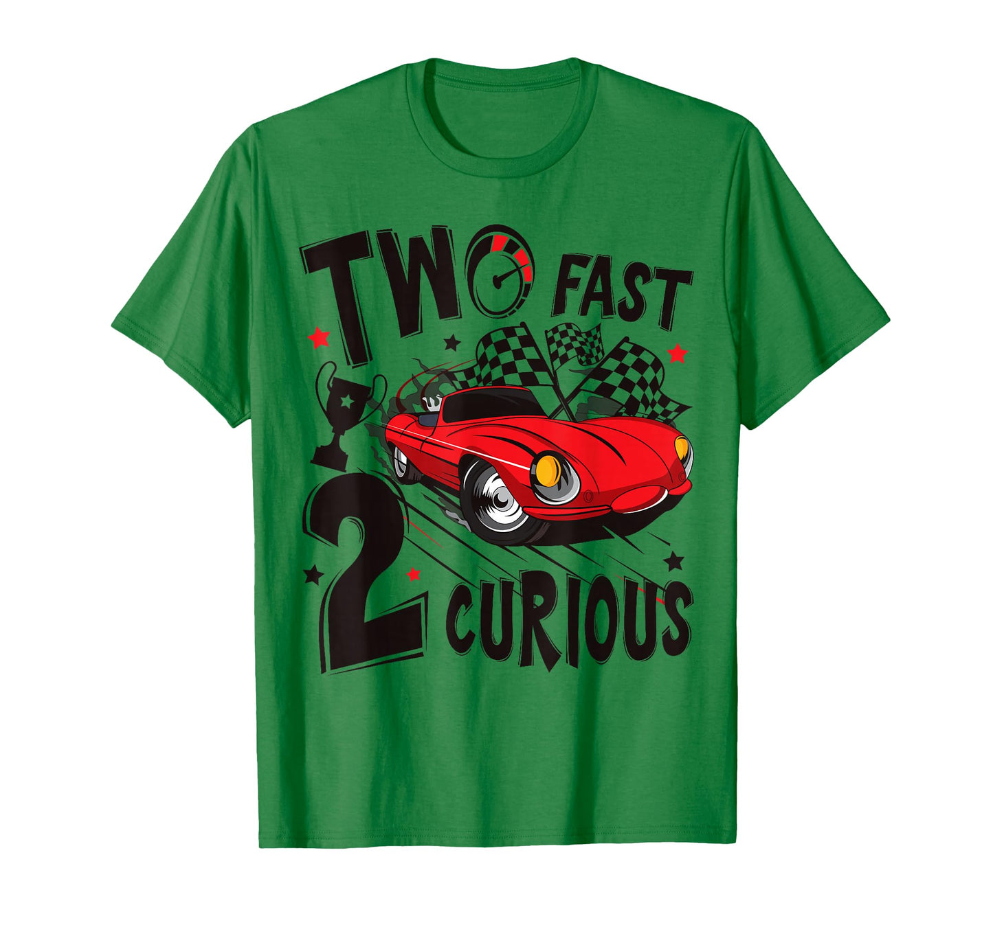 Two Fast 2 Curious Racing 2nd Birthday 2yr Year Old T-Shirt