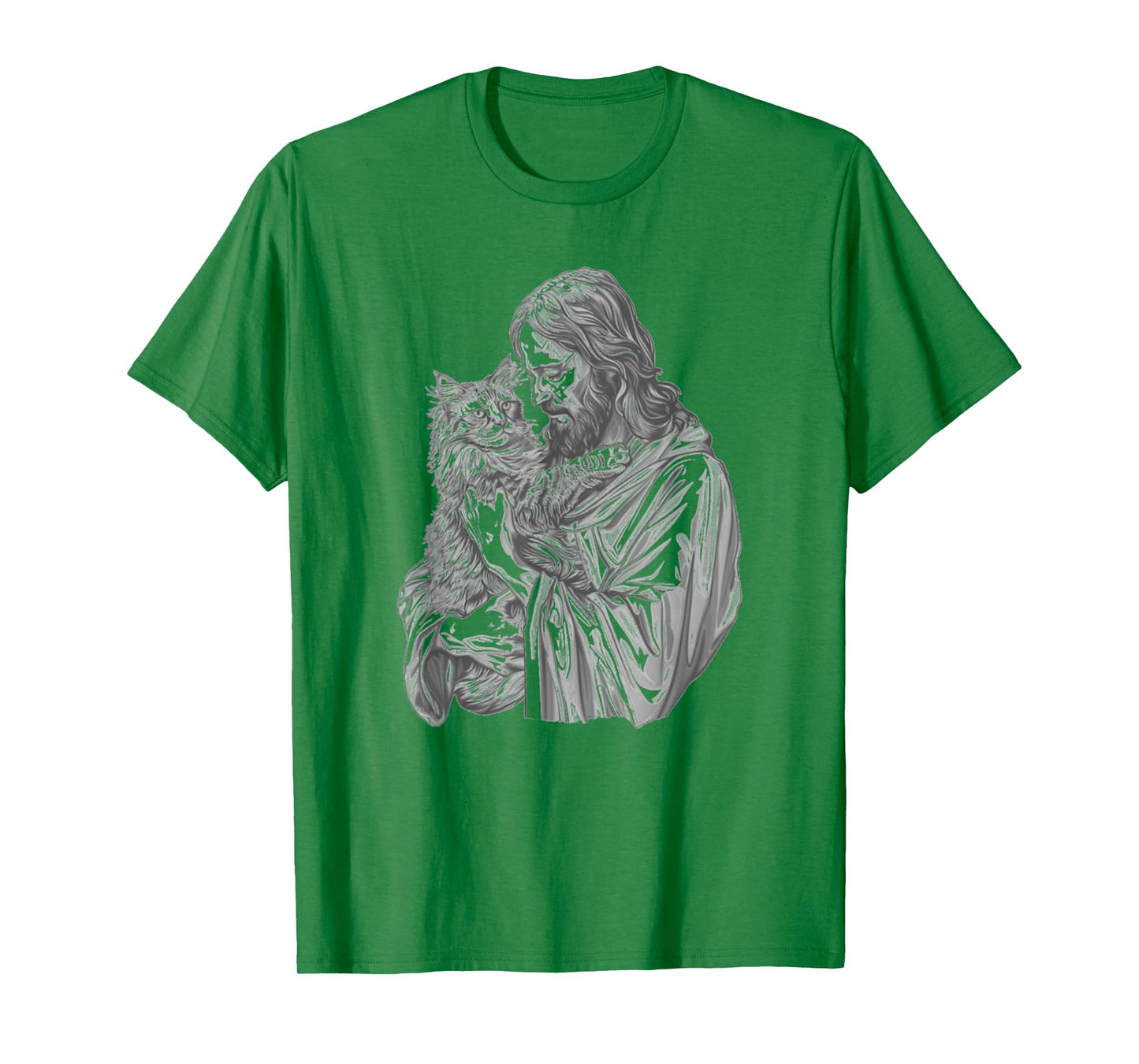 Jesus Holding Maine Coon Cat Longhair Pet Cat God T-Shirt for Men Women