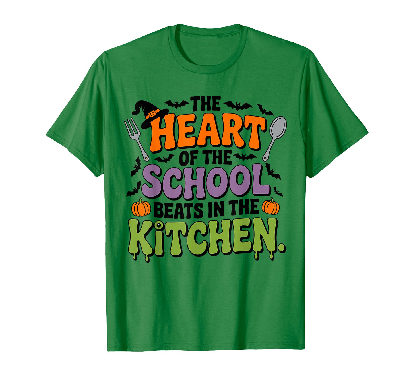 Cute The Heart of The School Beats in The Kitchen Lunch Lady T-Shirt