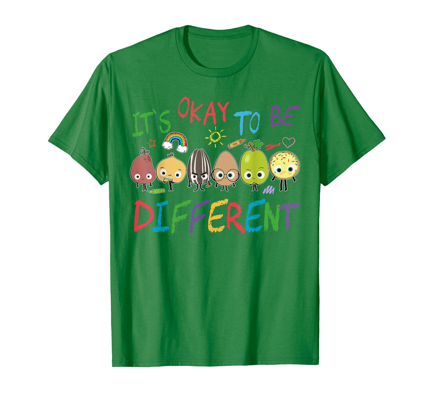 Funny It's Ok to Be Different Apple Teacher Autism Awareness T-Shirt