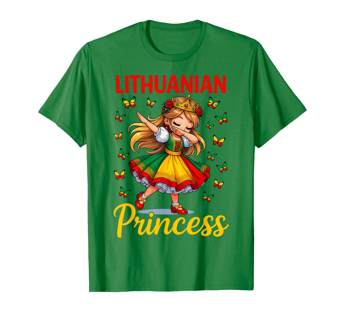 Lithuanian Princess Girl Dab Cute Traditional Dress Girls T-Shirt