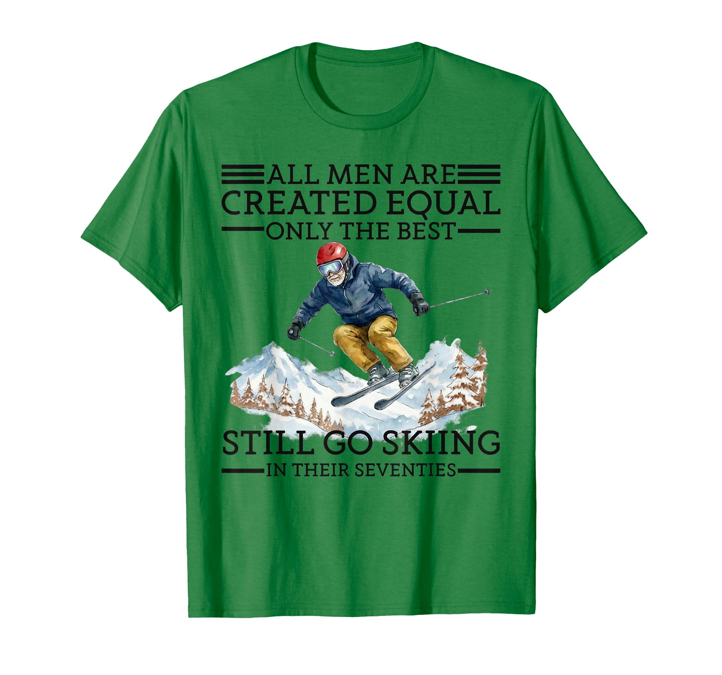 70th Birthday Skier Gifts Man 70 Years Old Skiing Lover T-Shirt