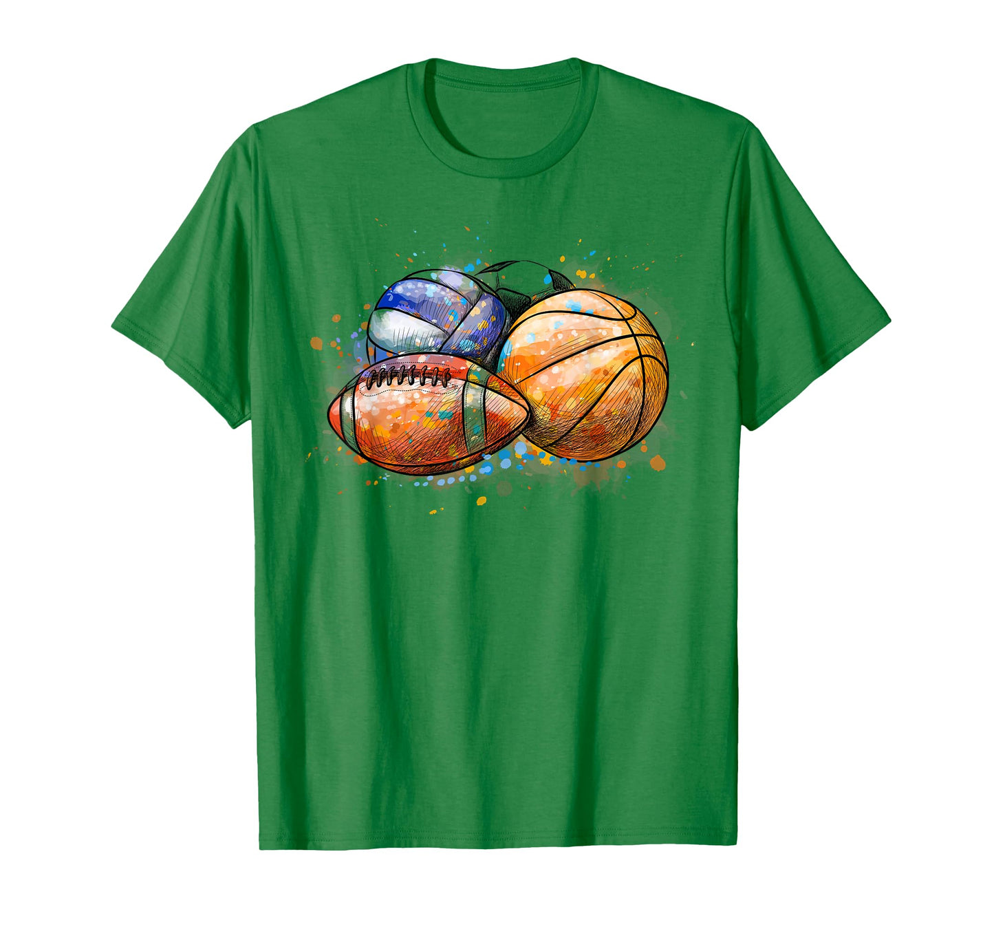 Sports Balls Colorful Basketball Football Baseball T-Shirt