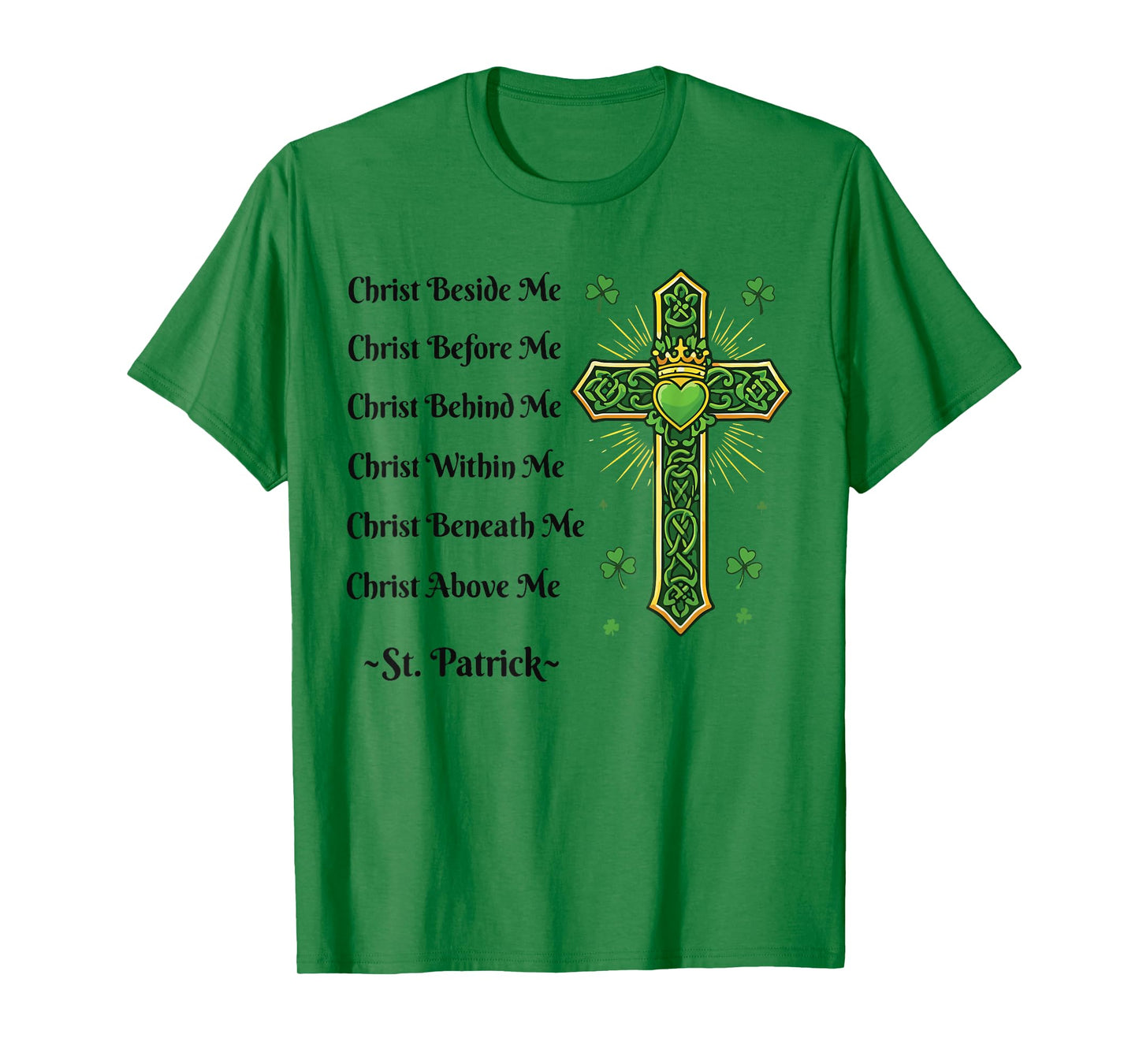 St Patricks Day Christian Cross Prayer Irish Women Men T-Shirt