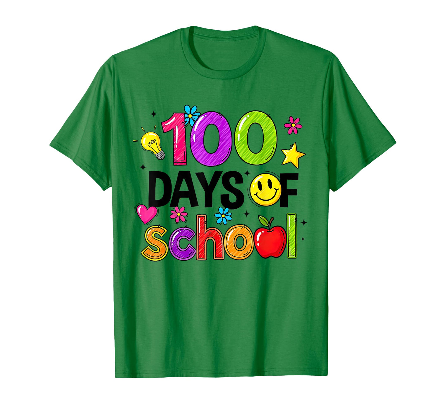 100 Days of School Smile Face 100th Day Brighter Teacher Kid T-Shirt