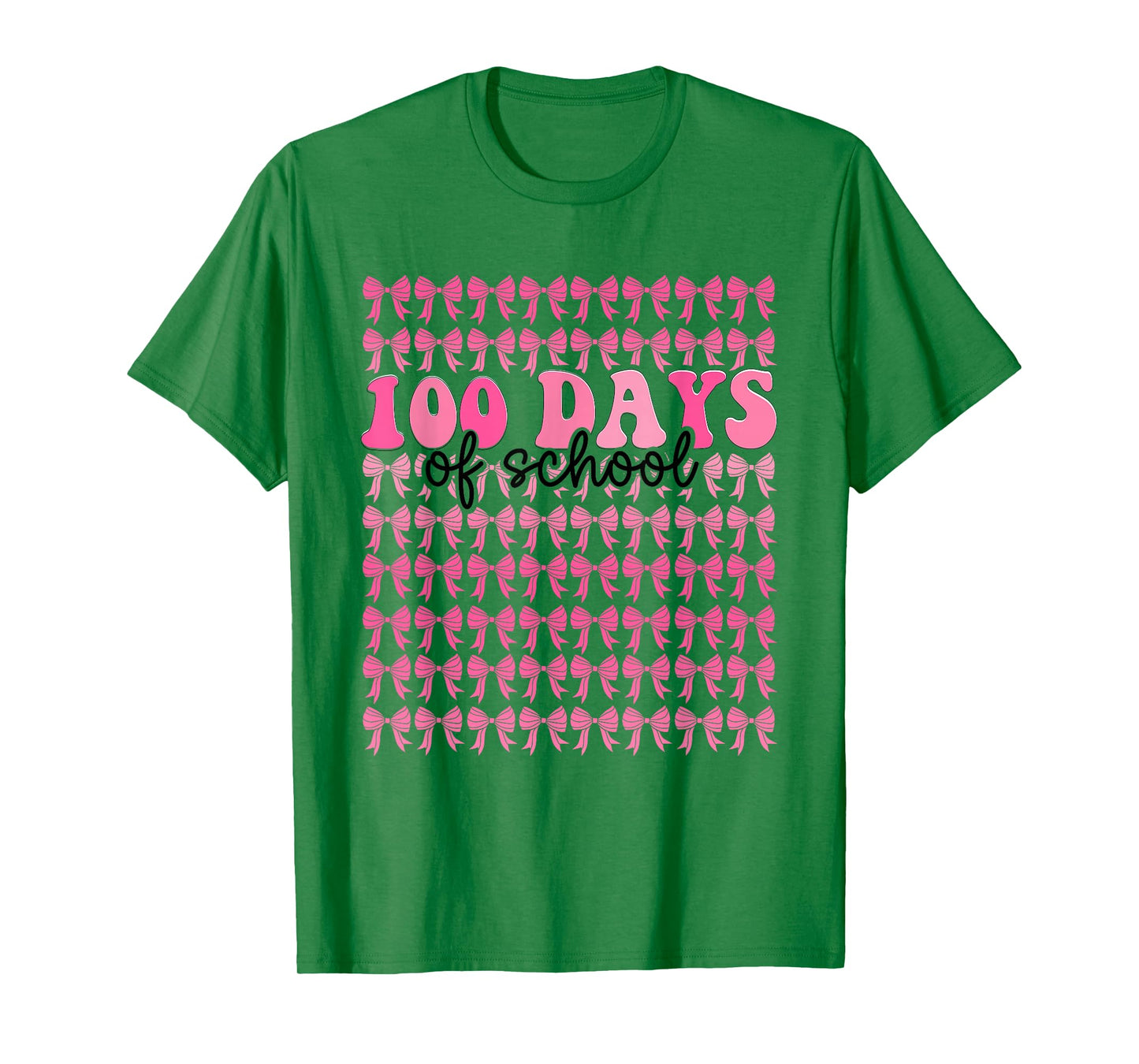 100 Days of School Coquette Bow Teacher Girl Kid 100th Day T-Shirt