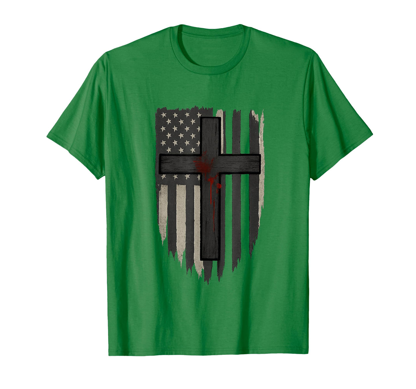 American Flag and Cross | Patriotic Christian Faith T-Shirt