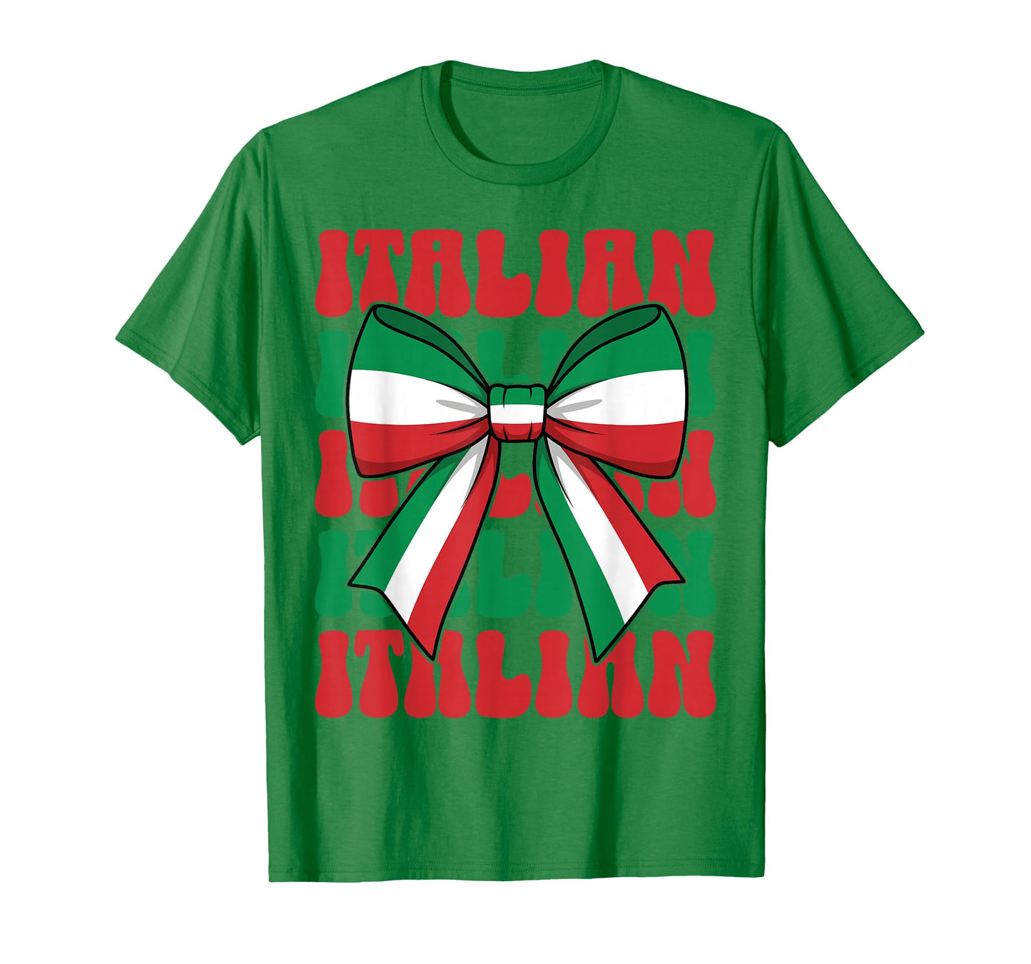 Italian Girl Coquette Bow Italy Flag Cute Italia Italian T-Shirt
