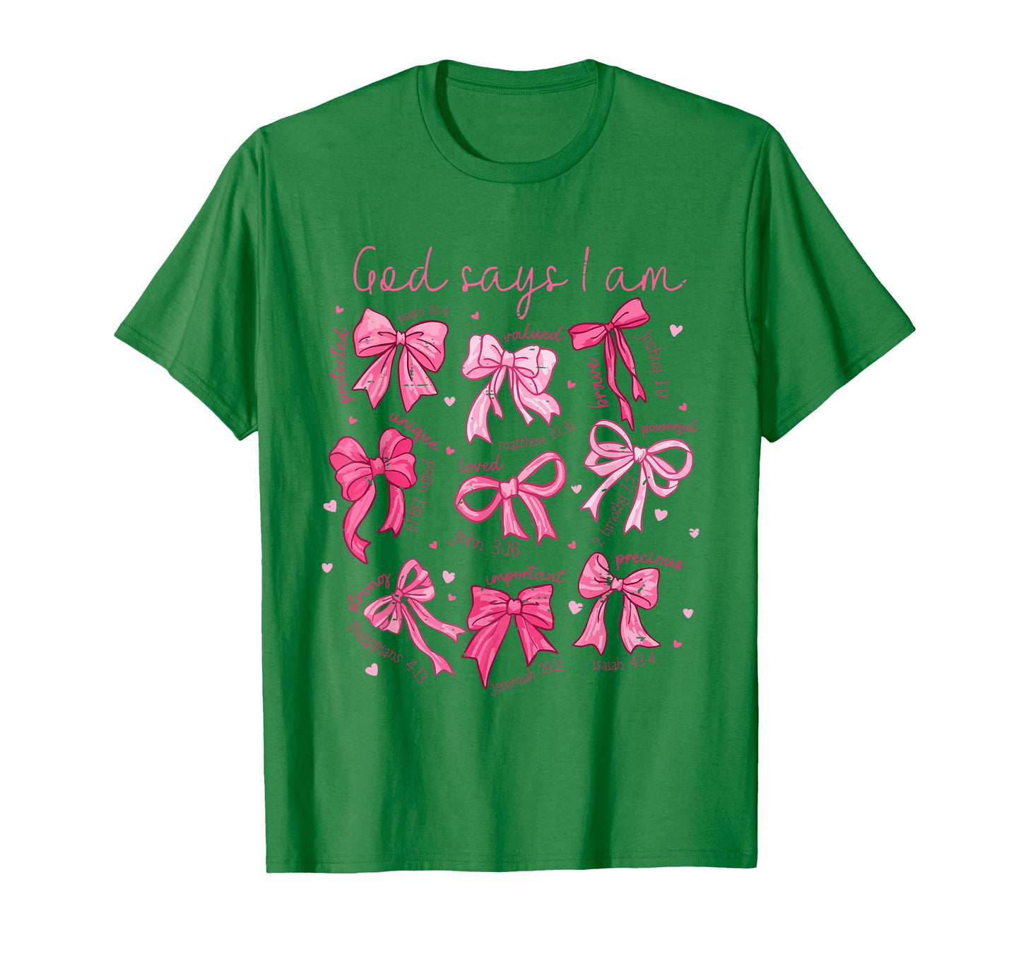 Retro Coquette Bow God Says I Am Christian Valentine Jesus T-Shirt