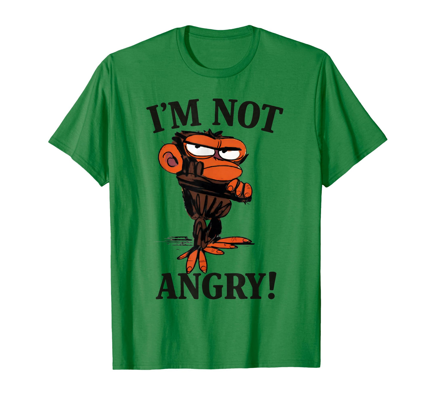 Humor I'm Not Angry Grumpy Funny Monkey Meme T-Shirt