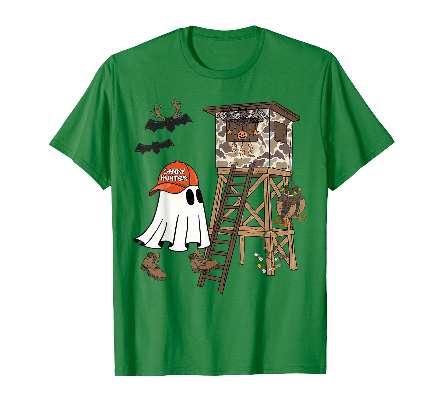 Candy Hunter Camo Ghost Boys Halloween Deer Duck Hunting T-Shirt