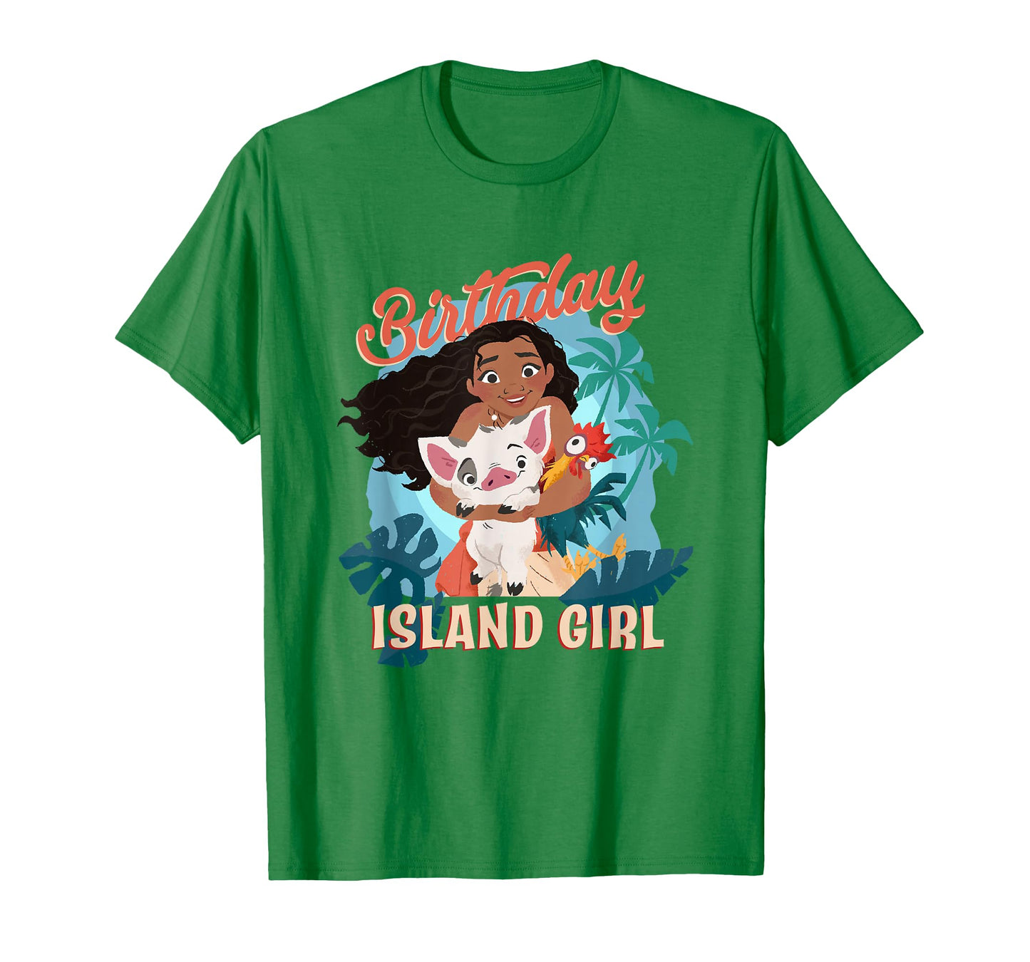 Disney Moana Birthday Island Girl Moana Pua Hei Hei Big Logo T-Shirt