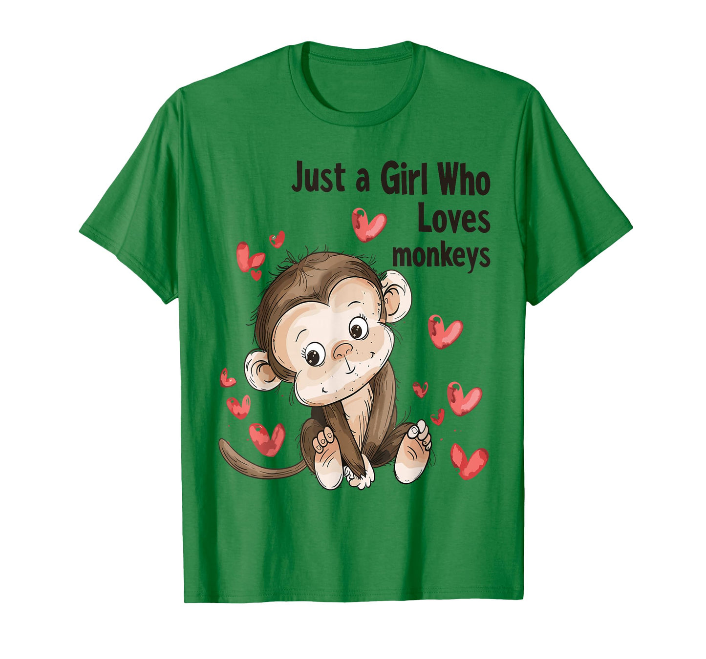 Cute Monkey Lovers Gift Just A Girl Who Loves Monkeys T-Shirt