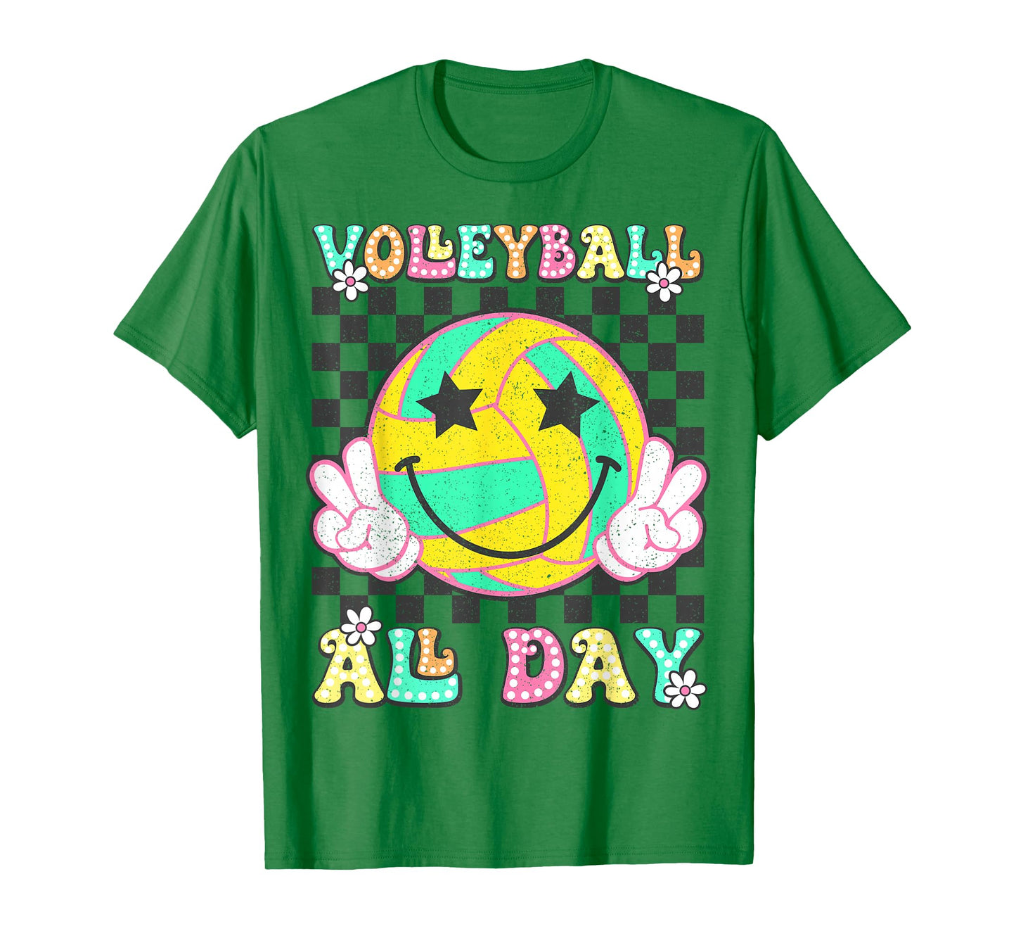 Retro Groovy Volleyball Girl Women Volleyball All Day T-Shirt