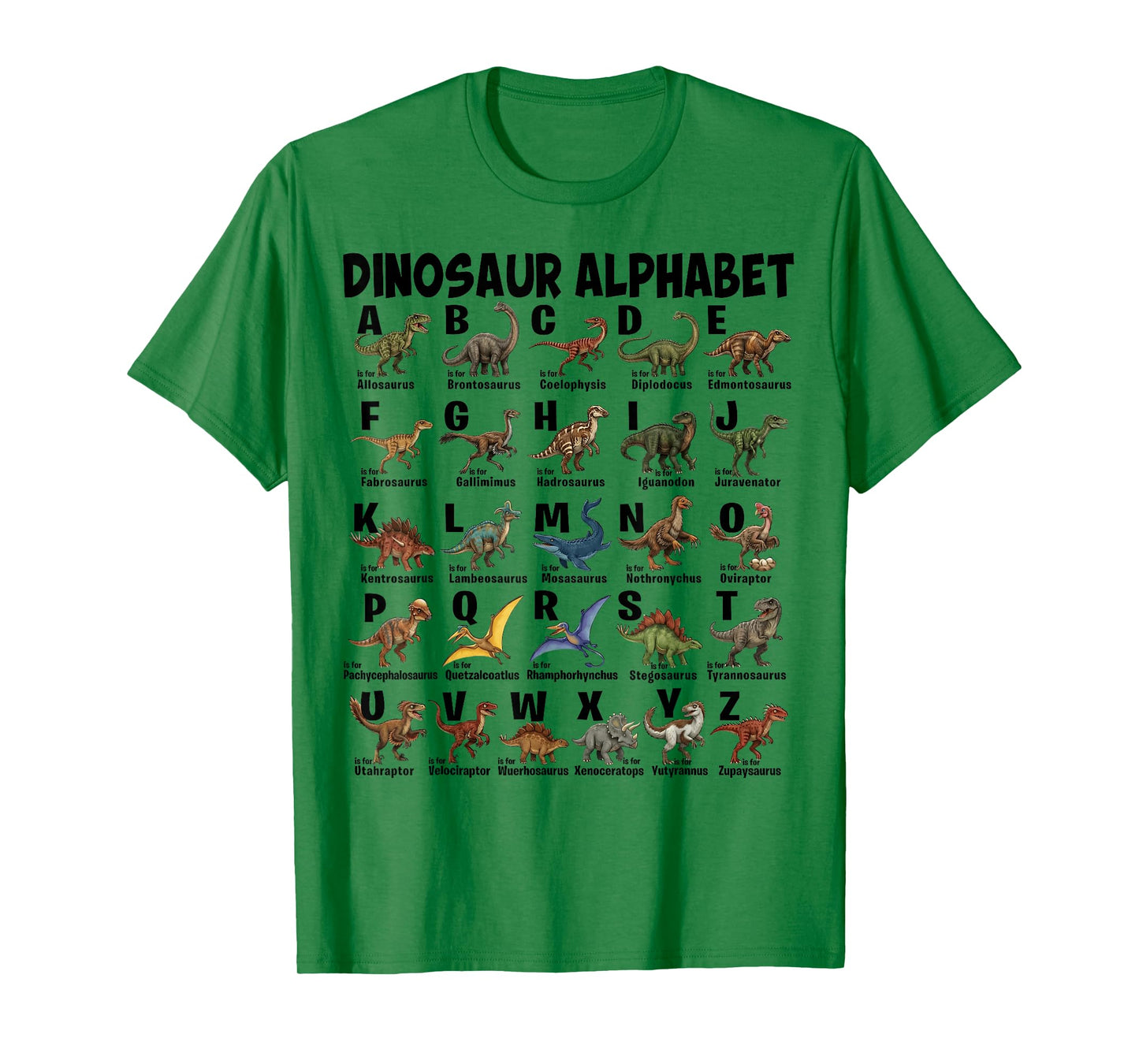 Types of Dinosaurs Alphabet A-Z Dino Girls Boys Dinosaur T-Shirt