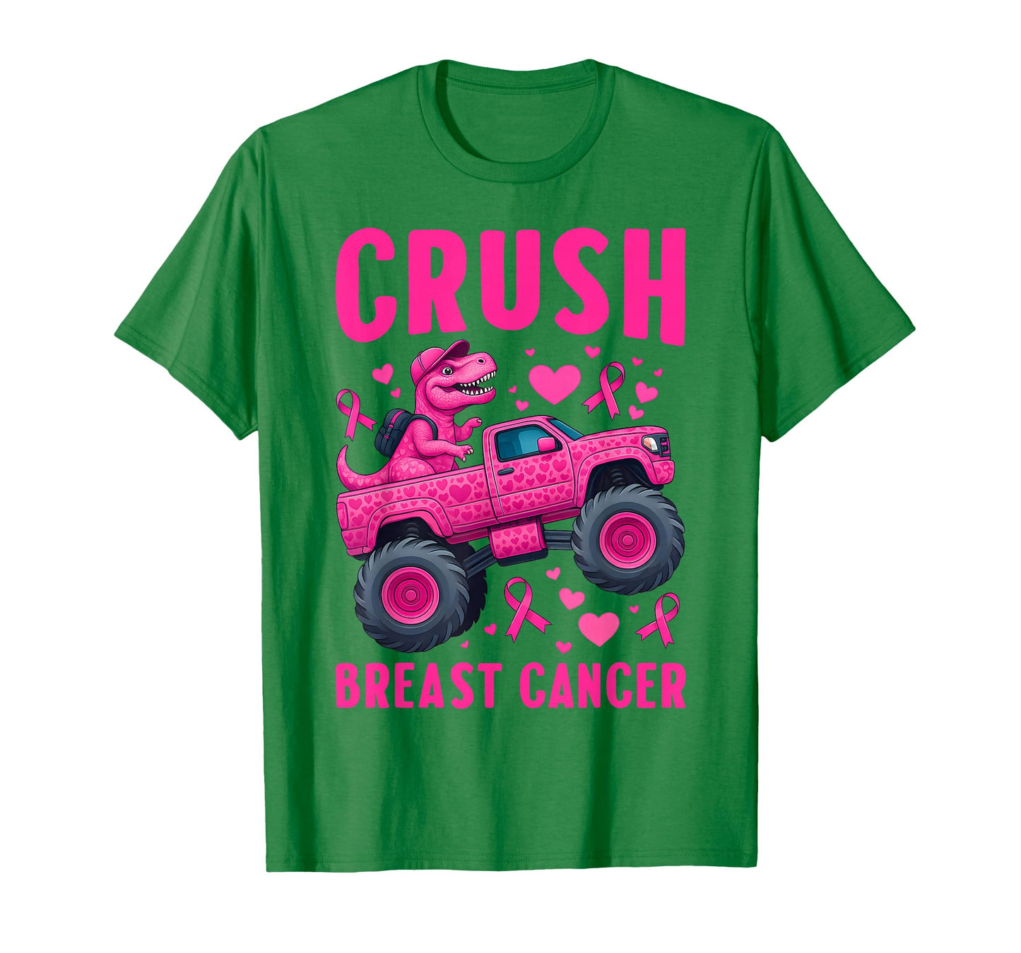 Crush Breast Cancer Awareness Monster Truck Toddler Boy Kids T-Shirt