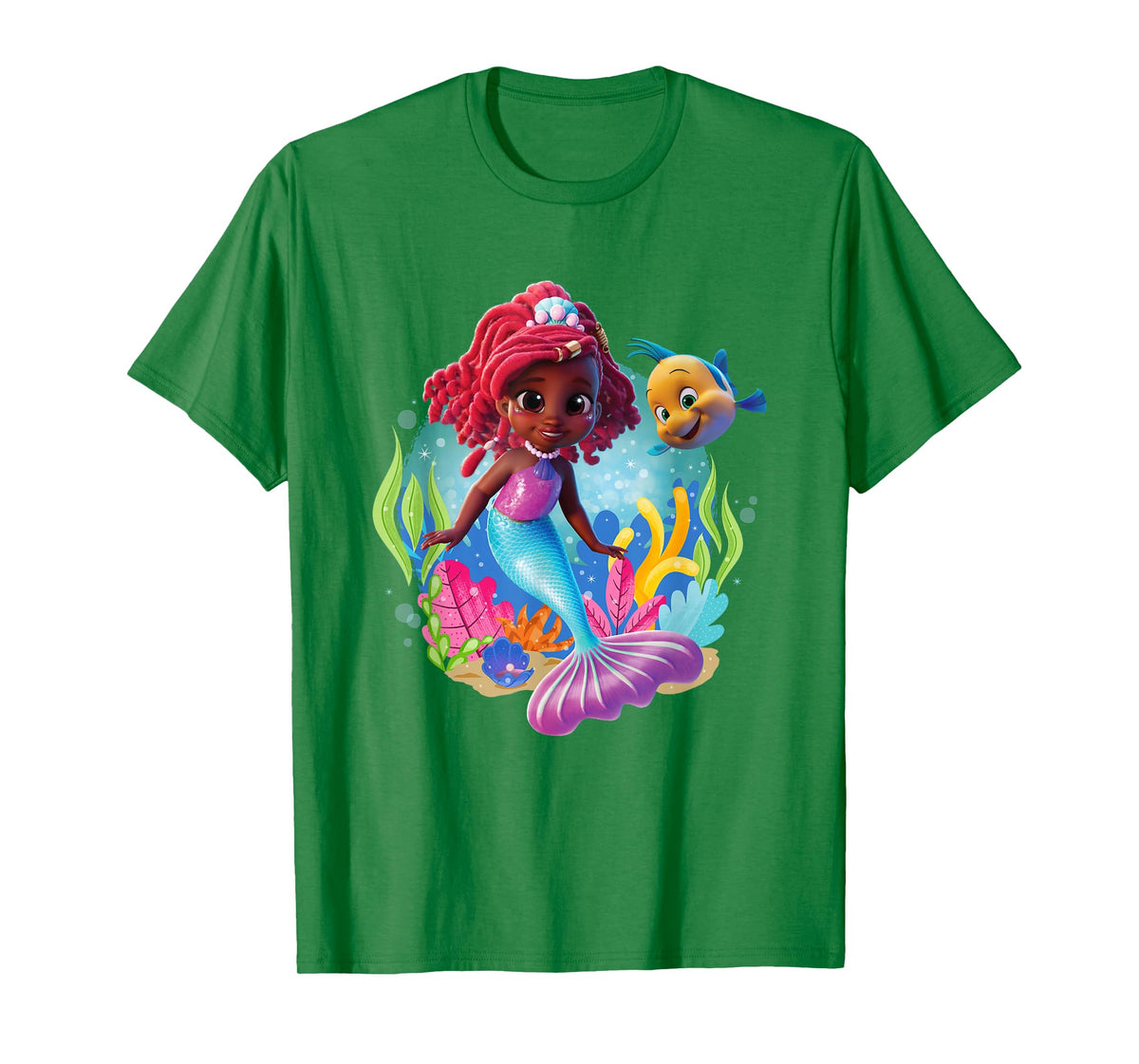 Disney Junior's Ariel Flounder And Ariel Under The Sea Logo T-Shirt