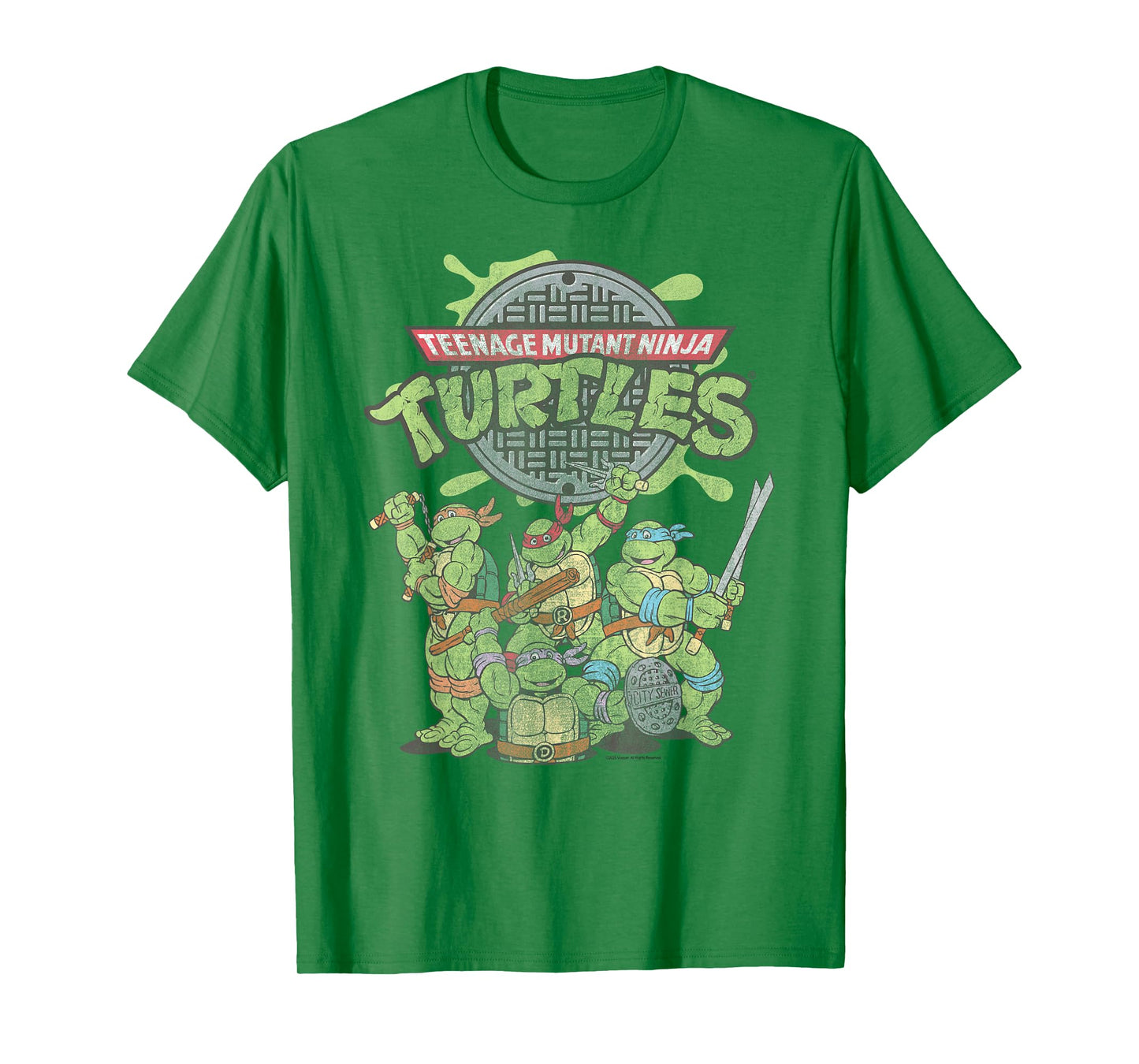 Teenage Mutant Ninja Turtles Sewer Logo and Turtles Retro T-Shirt