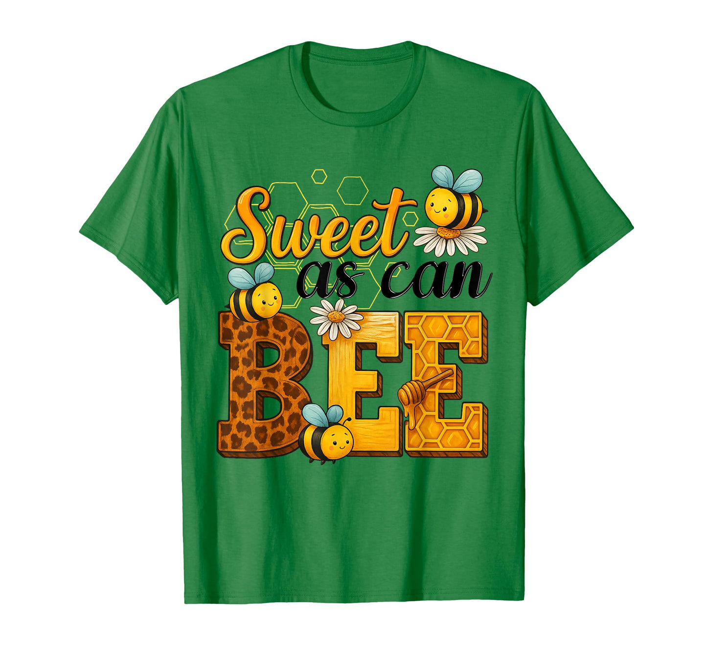 Sweet Bee Cute Honeycomb Flower Boys Girls Family Birthday T-Shirt