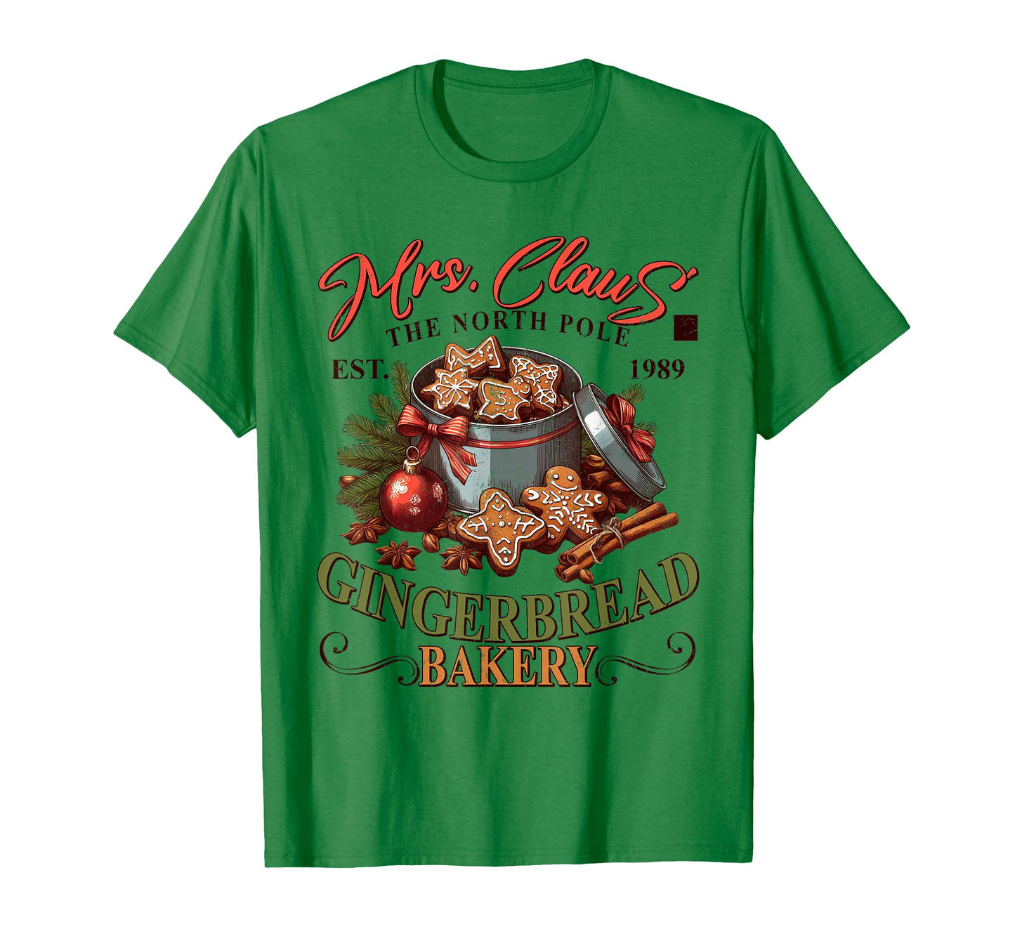 Mrs Claus The North Pole,Gingerbread Bakery, Christmas Baker T-Shirt