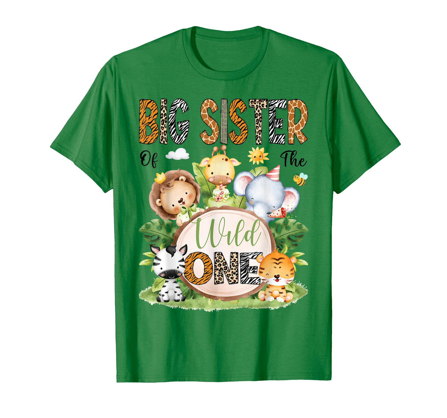 Big Sister Of The Wild One Safari Jungle 1St Birthday Kids T-Shirt