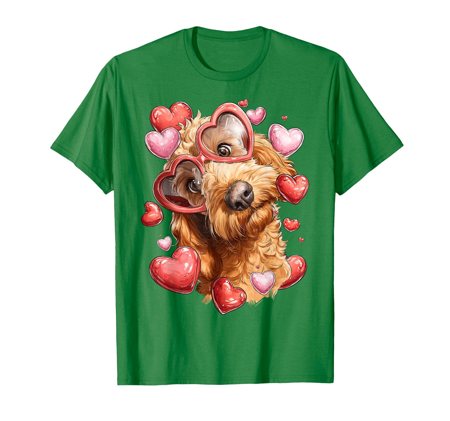 Golden Doodle Dog Goldendoodle Valentine's Day Heart T-Shirt