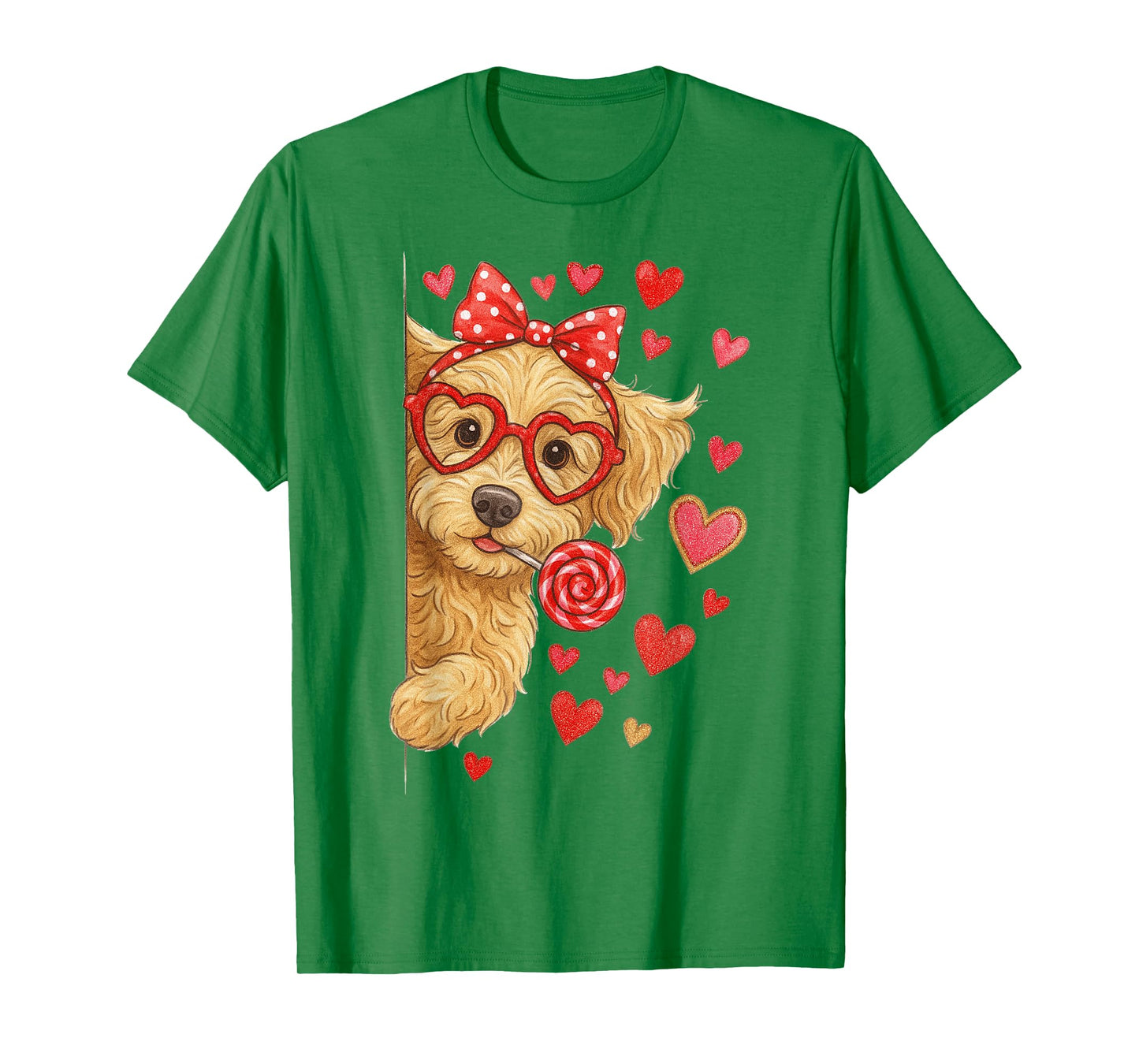 Goldendoodle Valentine Doodle Mom Coquette Pink Bow T-Shirt