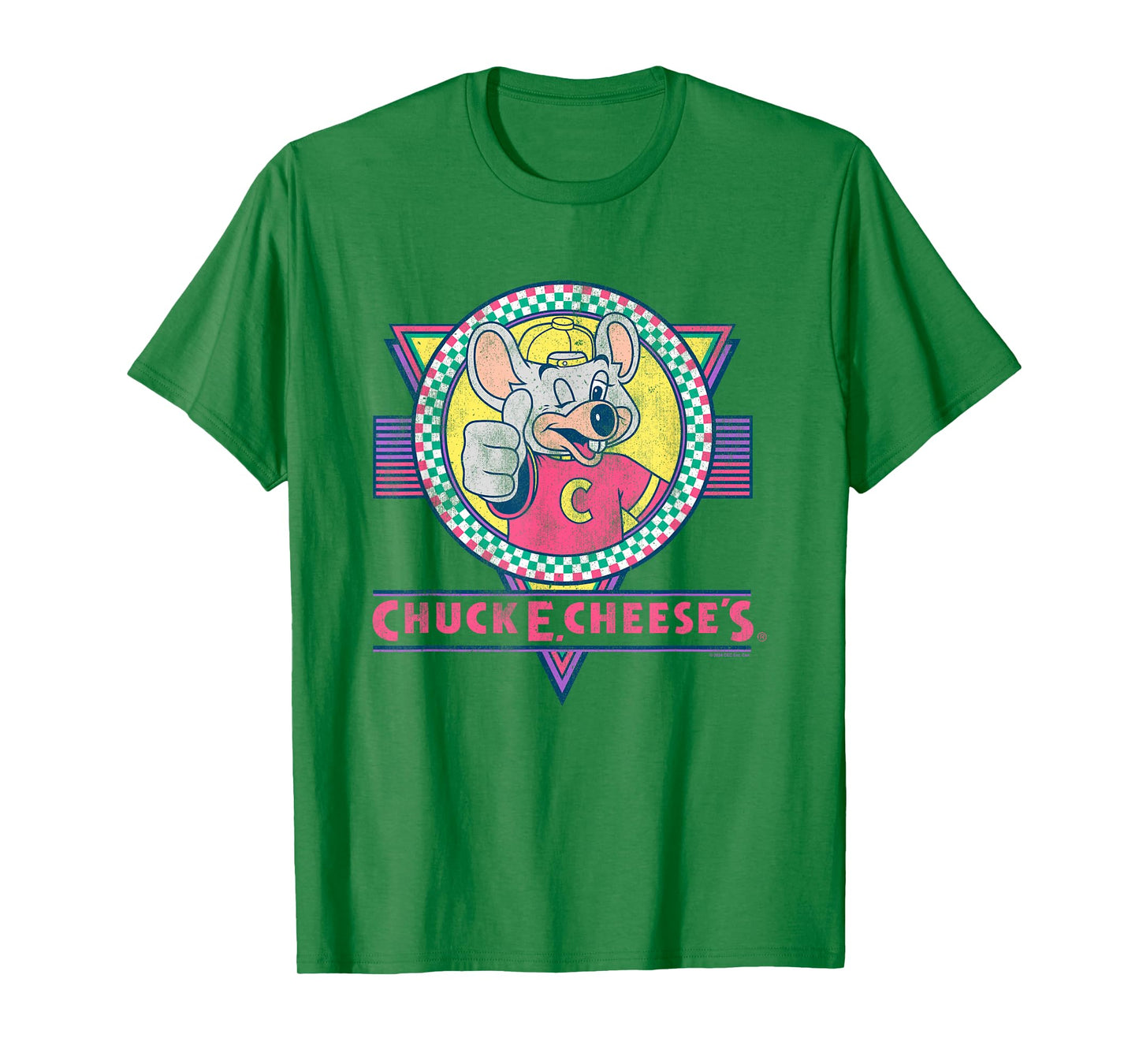 Chuck E. Cheese Winking Thumbs Up Logo Distressed T-Shirt