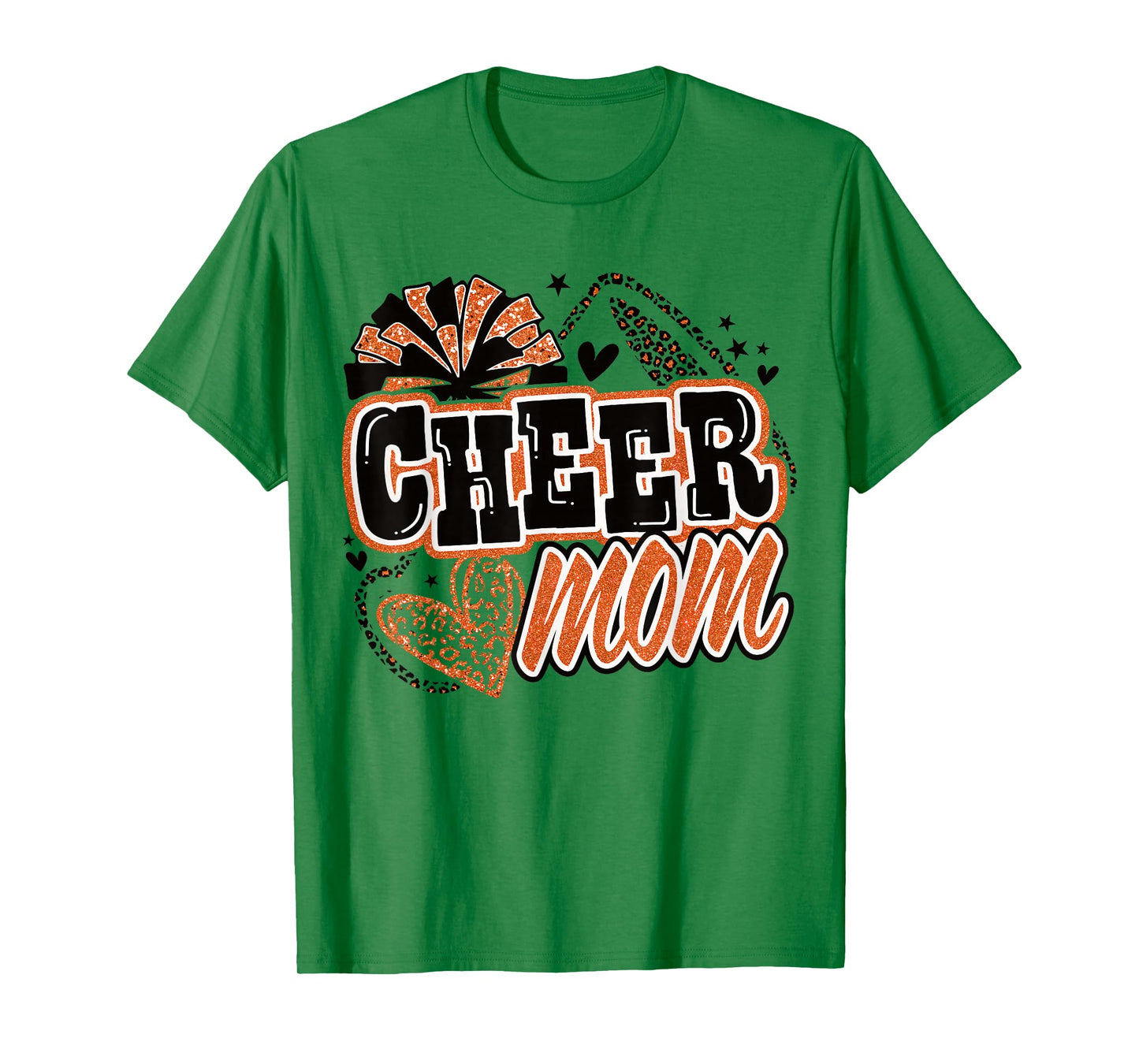 Cheer Mom Orange Cheerleader Game Day Cheer Mama Football T-Shirt