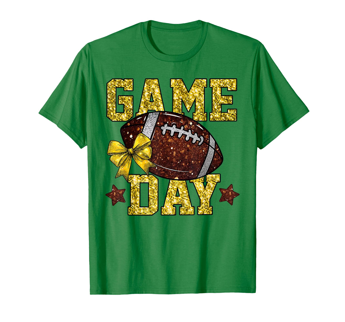 Game Day Touchdown Football Mom Girls Go Cheer Gold Yellow T-Shirt