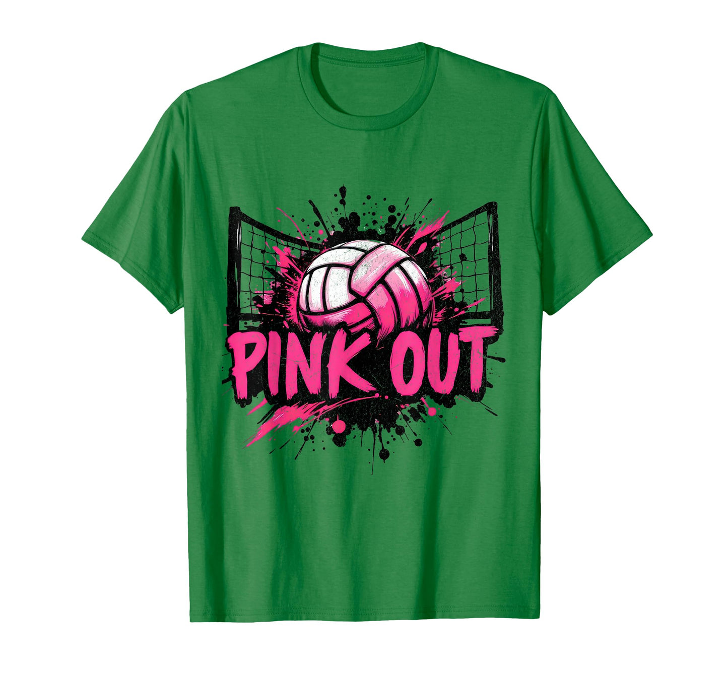 Pink Out Volleyball Mom Girls Player Breast Cancer Awareness T-Shirt