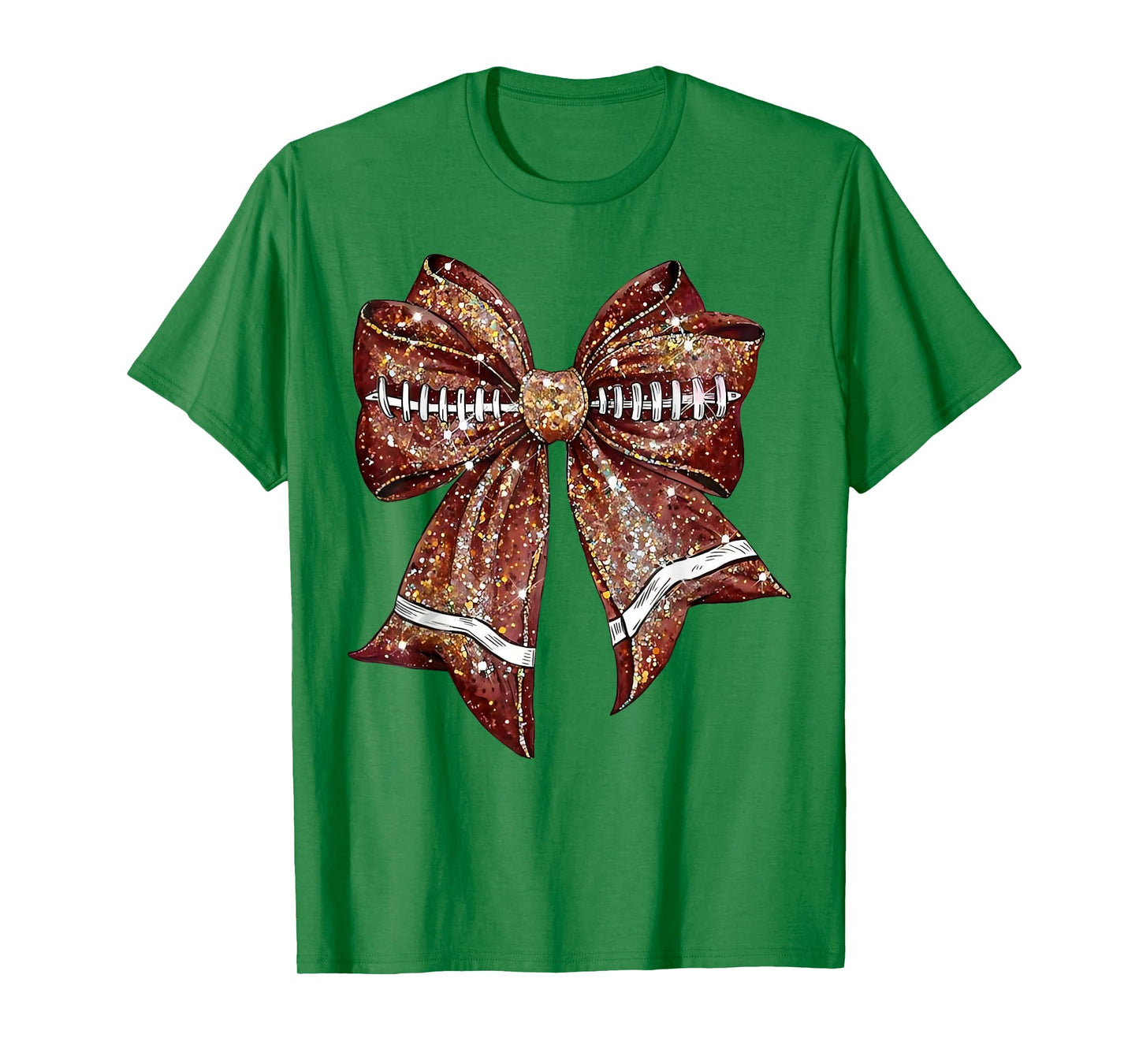 Coquette Bow Football Bling Bling Game Day Football Lover T-Shirt