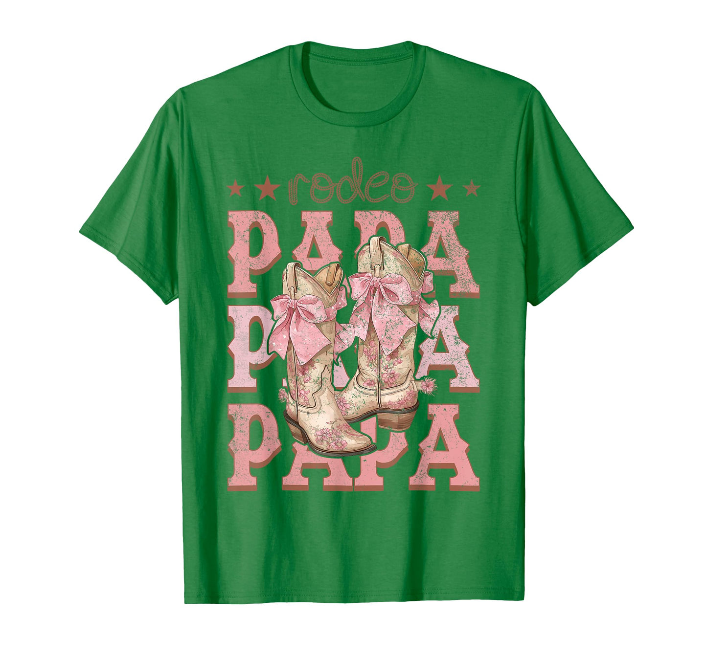 Rodeo Papa Pink Boots Coquette Cow-Girl Birthday Party T-Shirt