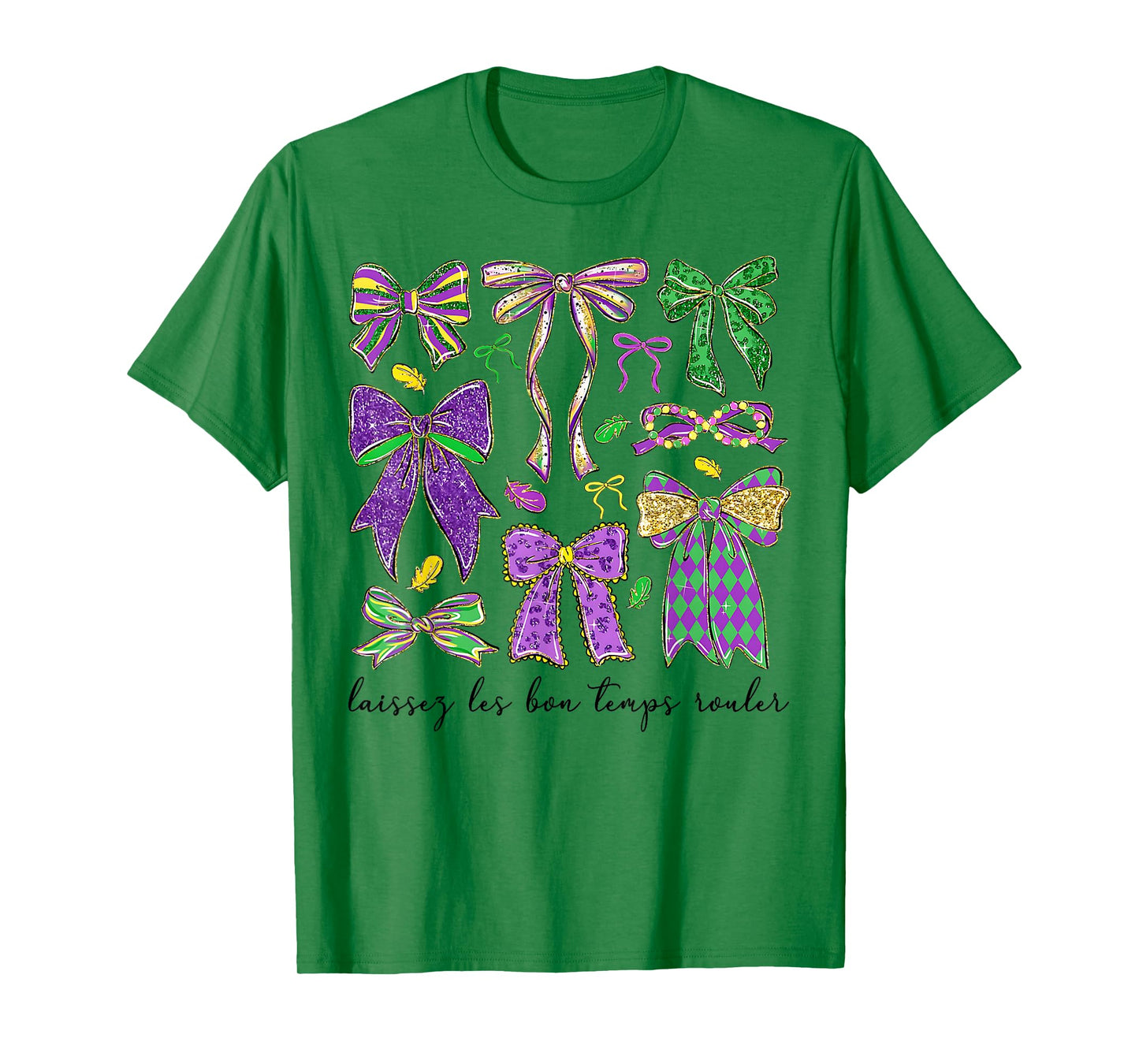 Laissez Les Bon Temps Rouler Mardi Gras Coquette Bow T-Shirt