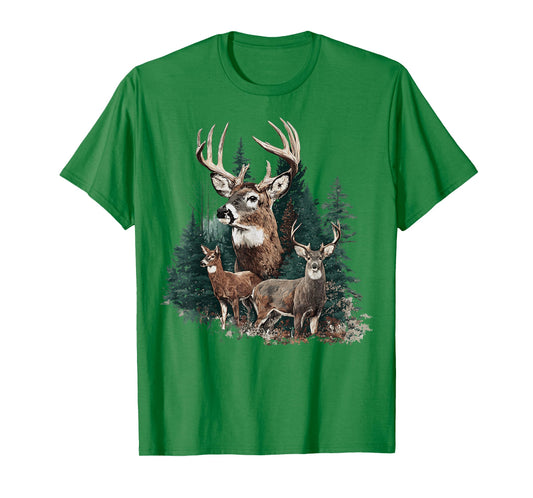 Buck Forest Wildlife Vintage Deer Antlers Hunting Season T-Shirt