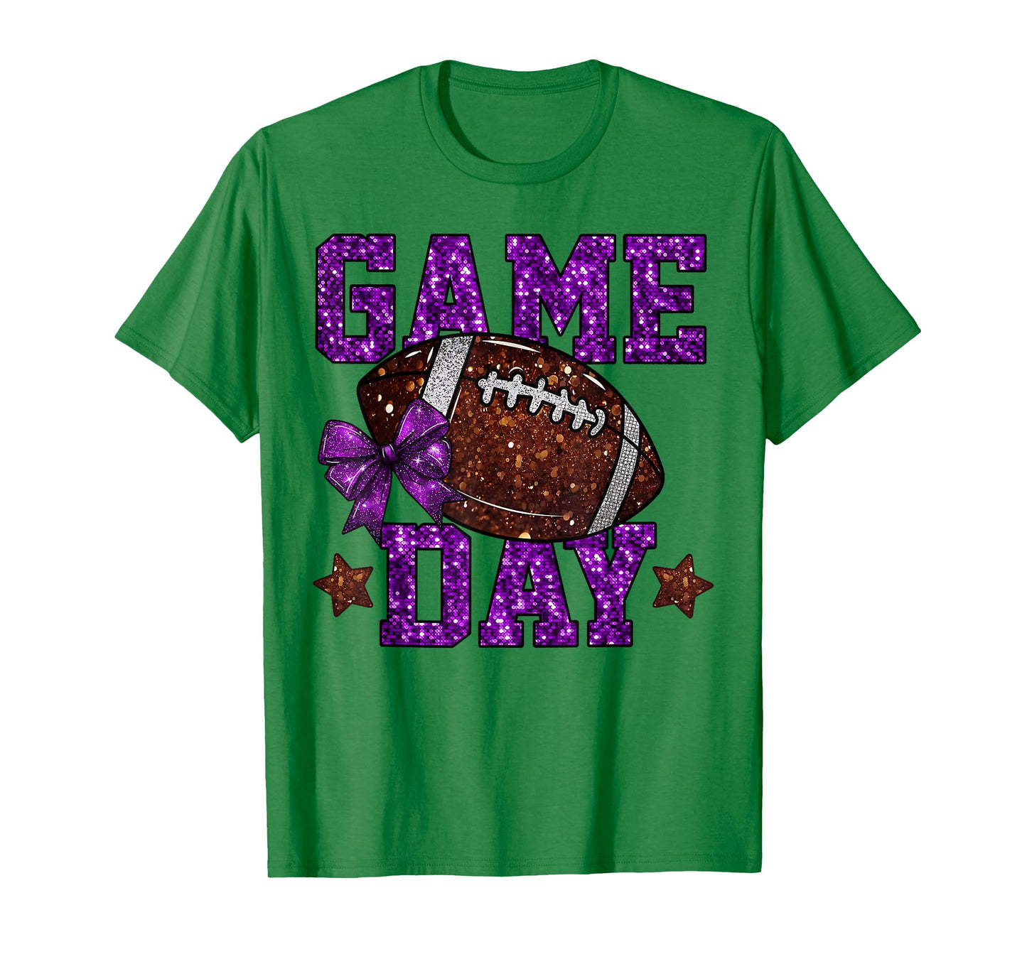 Game Day Touchdown Football Mom Girls Go Cheer Purple T-Shirt