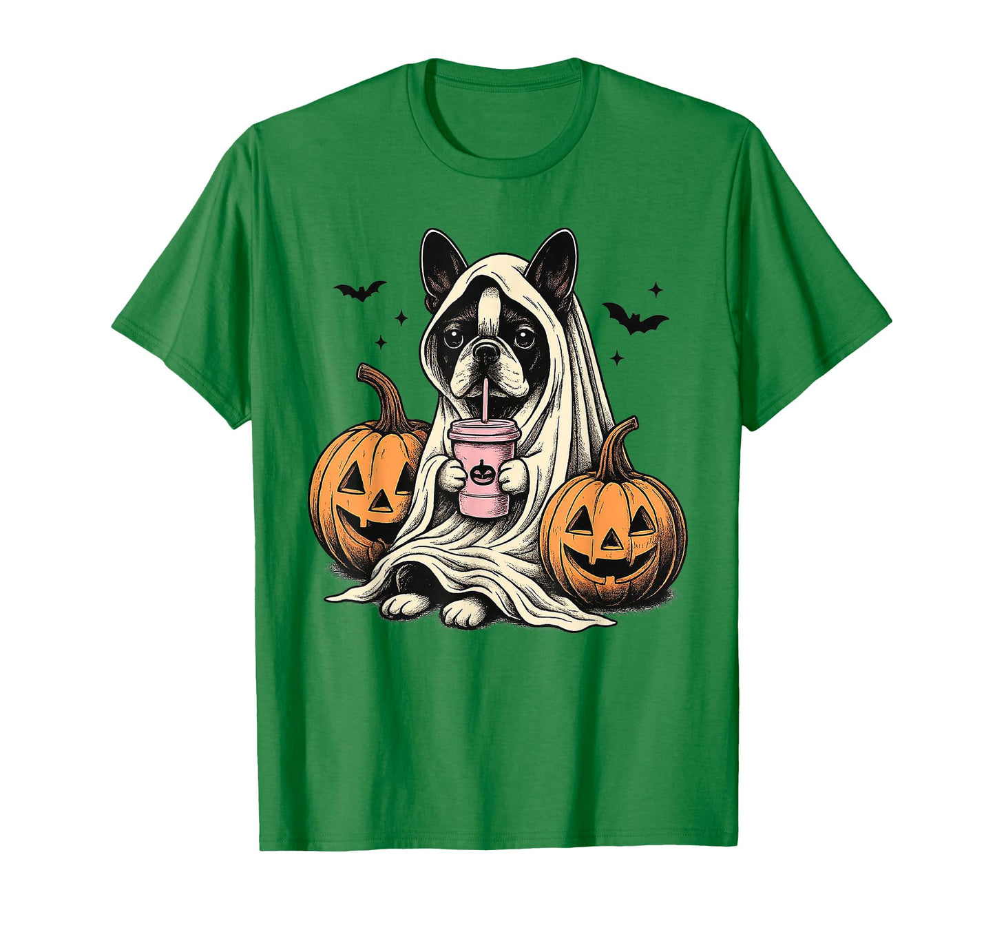 Halloween Boston Terrier Ghost T-Shirt
