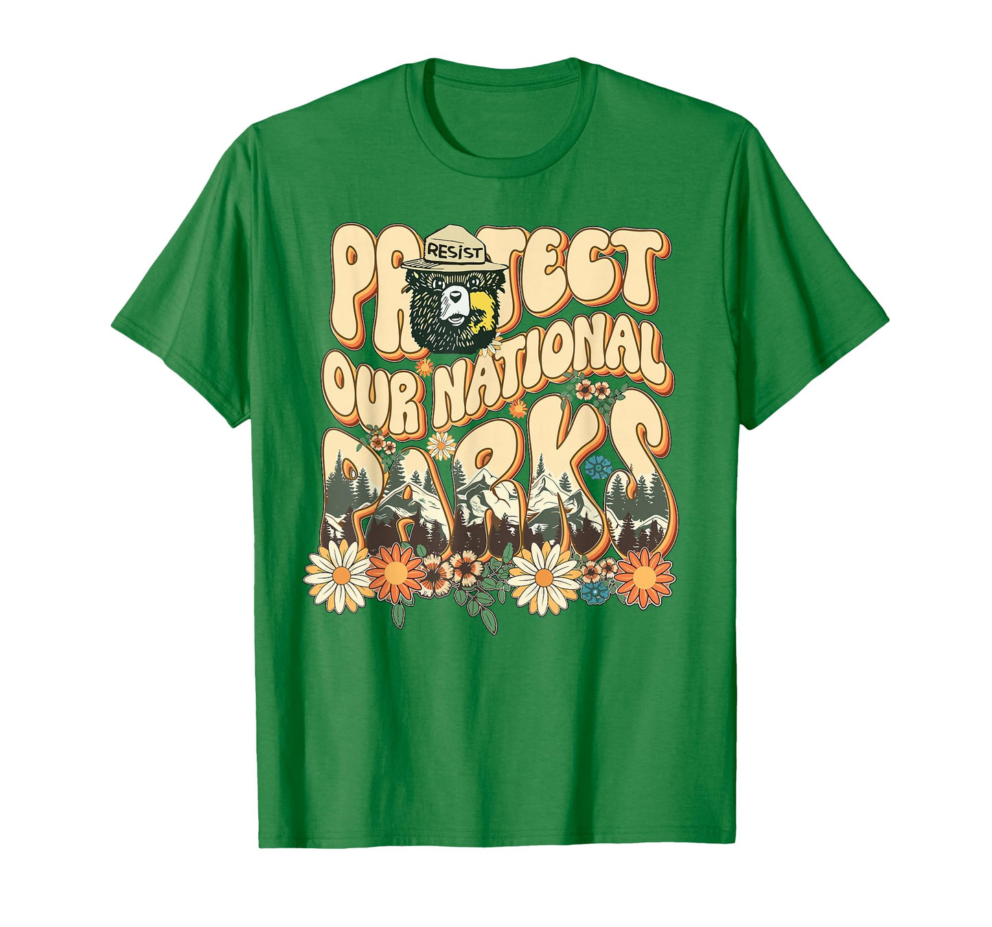 Floral Protect Our National Parks Retro Nature Conservation T-Shirt
