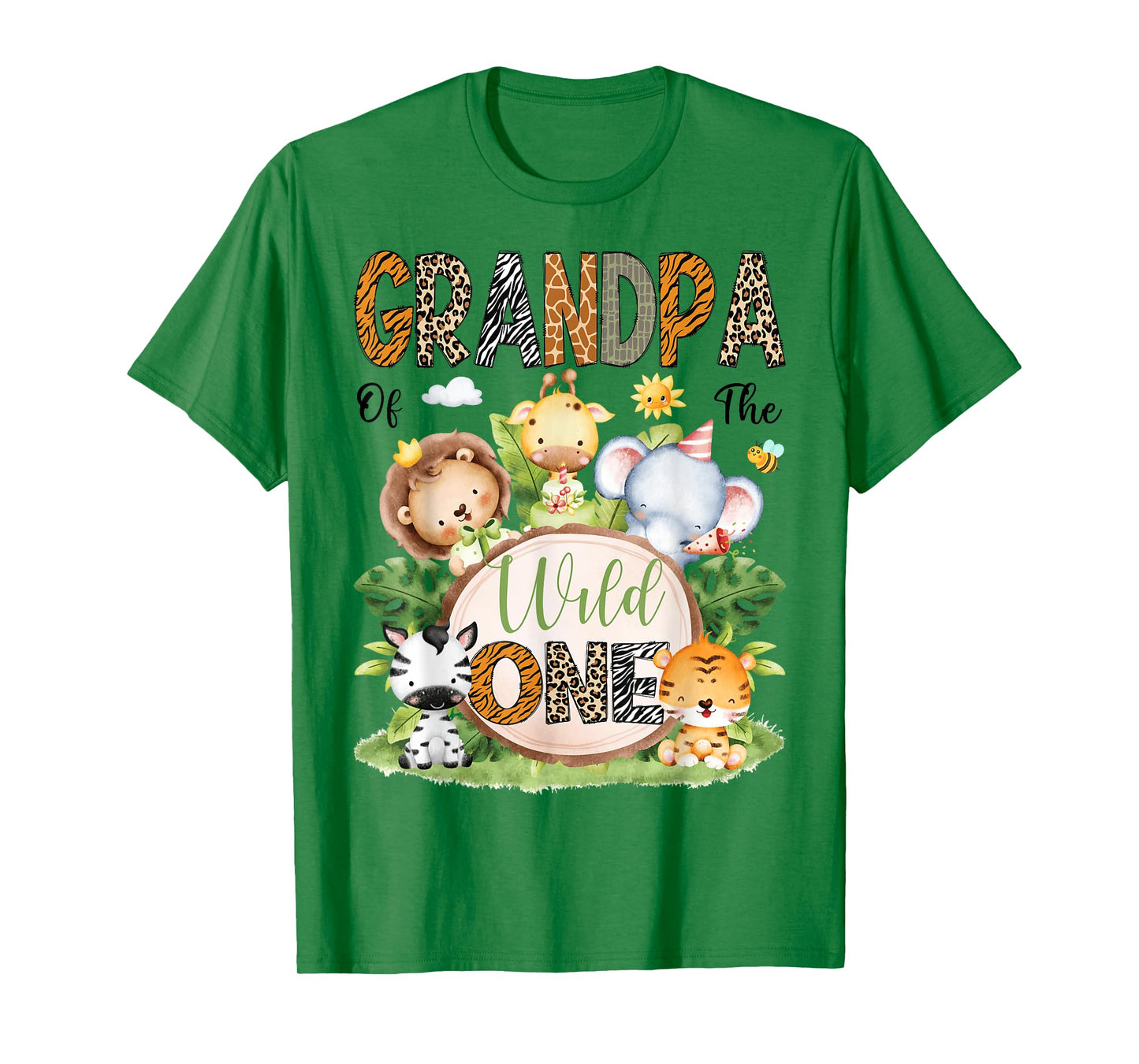 Grandpa Of The Wild One Safari Jungle 1St Birthday Kids T-Shirt