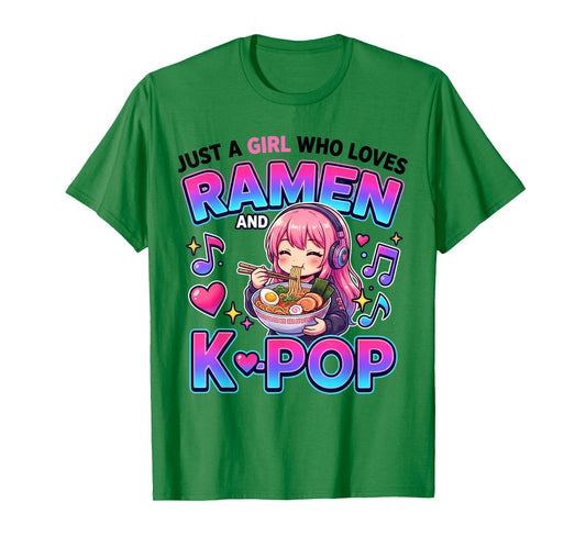 Just A Girl Who Loves Anime Ramen and K-pop T-Shirt