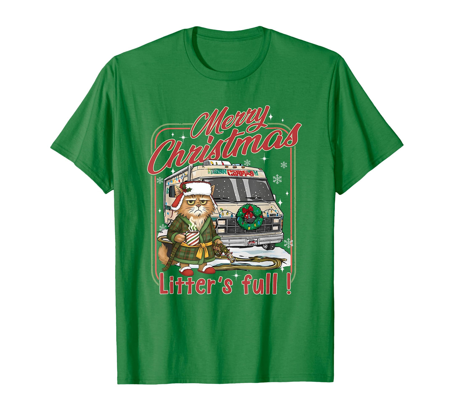 Litter's Full Merry Christmas Funny Cat Lovers Holidays Xmas T-Shirt