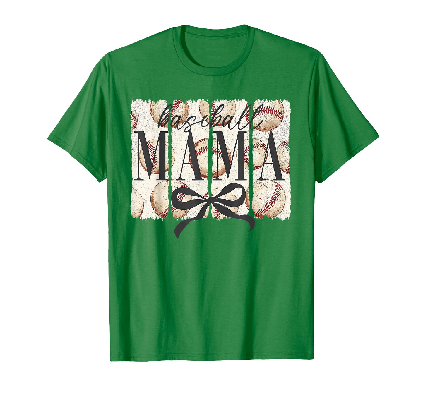 Baseball Mama Mom Coquette Bow Happy Game Day Funny Vintage T-Shirt