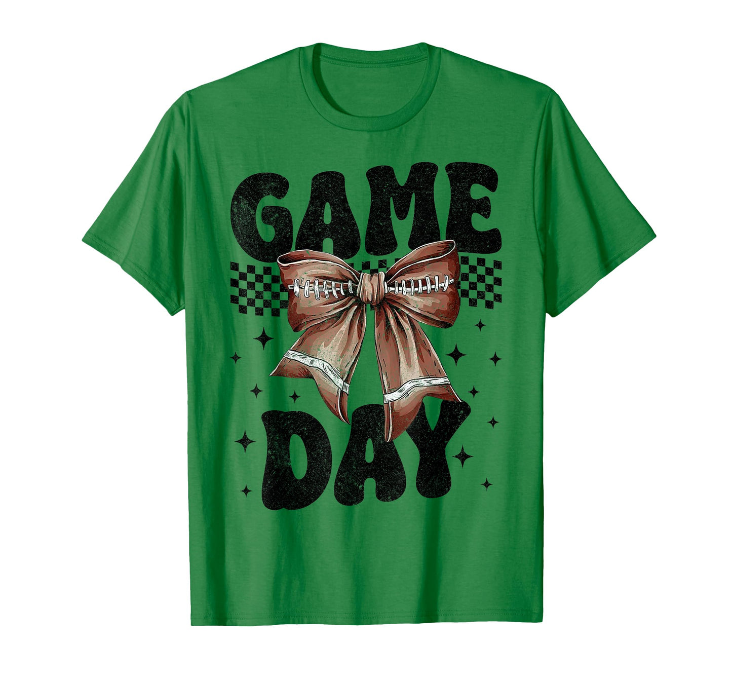 Coquette Football Bow Game Day Touchdown Seasons Girls Women T-Shirt