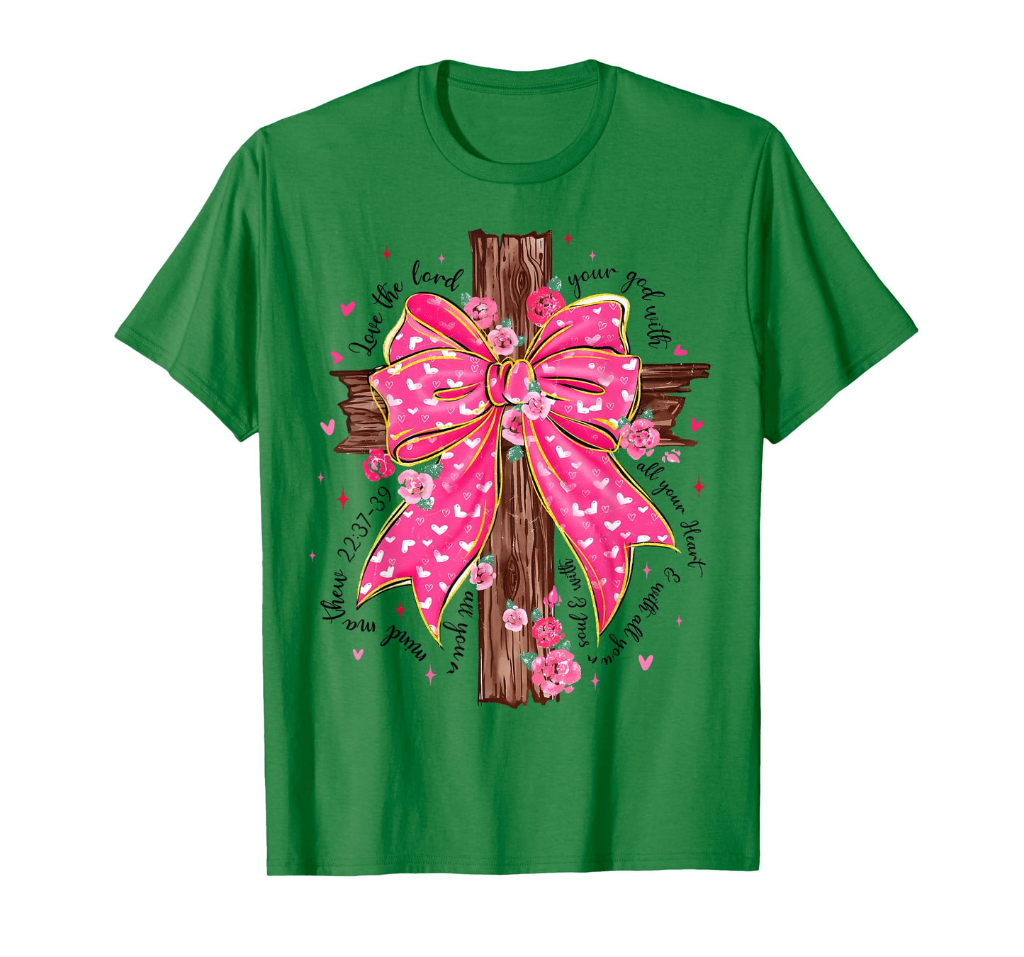 Valentine Cute Jesus Coquette Bow Bible Verse Christian T-Shirt